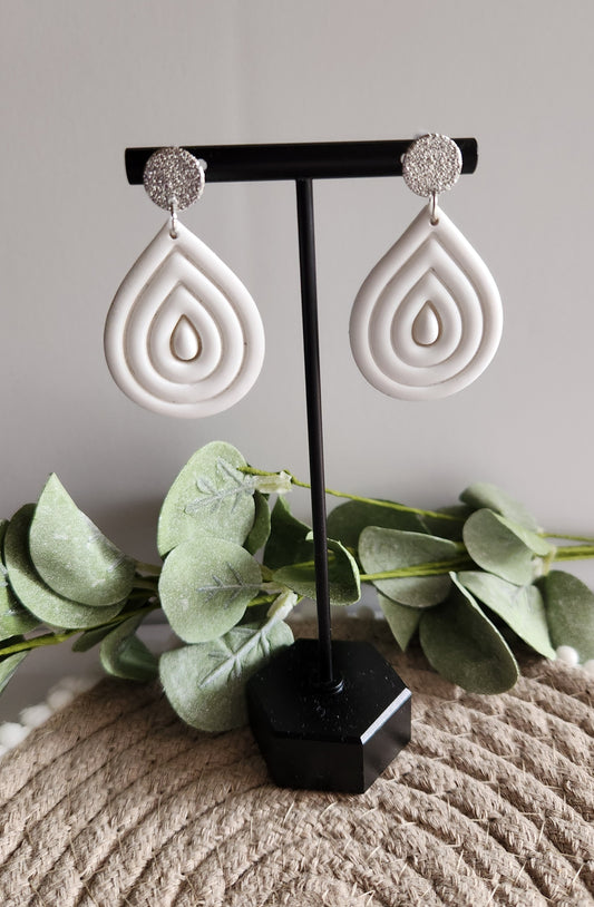 White Teardrop Dangles