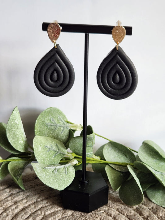 Black Teardrop Dangles