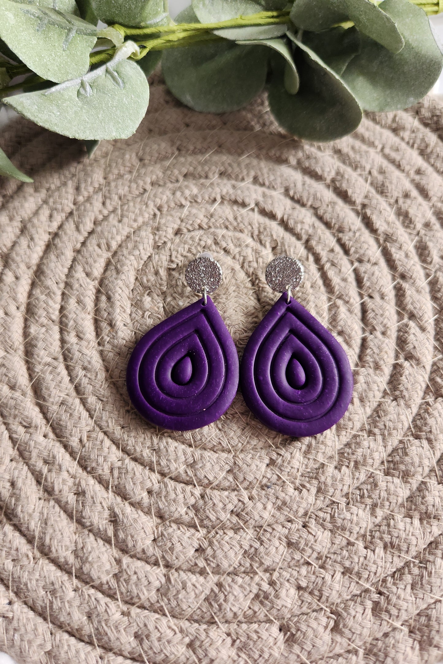 Purple Teardrop Dangles