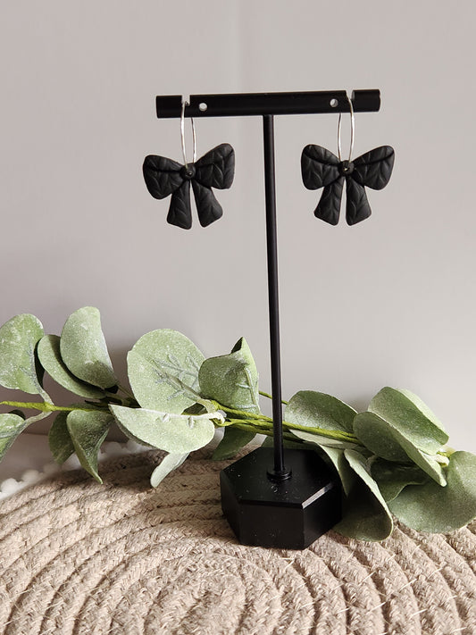 Black Bow Hoops
