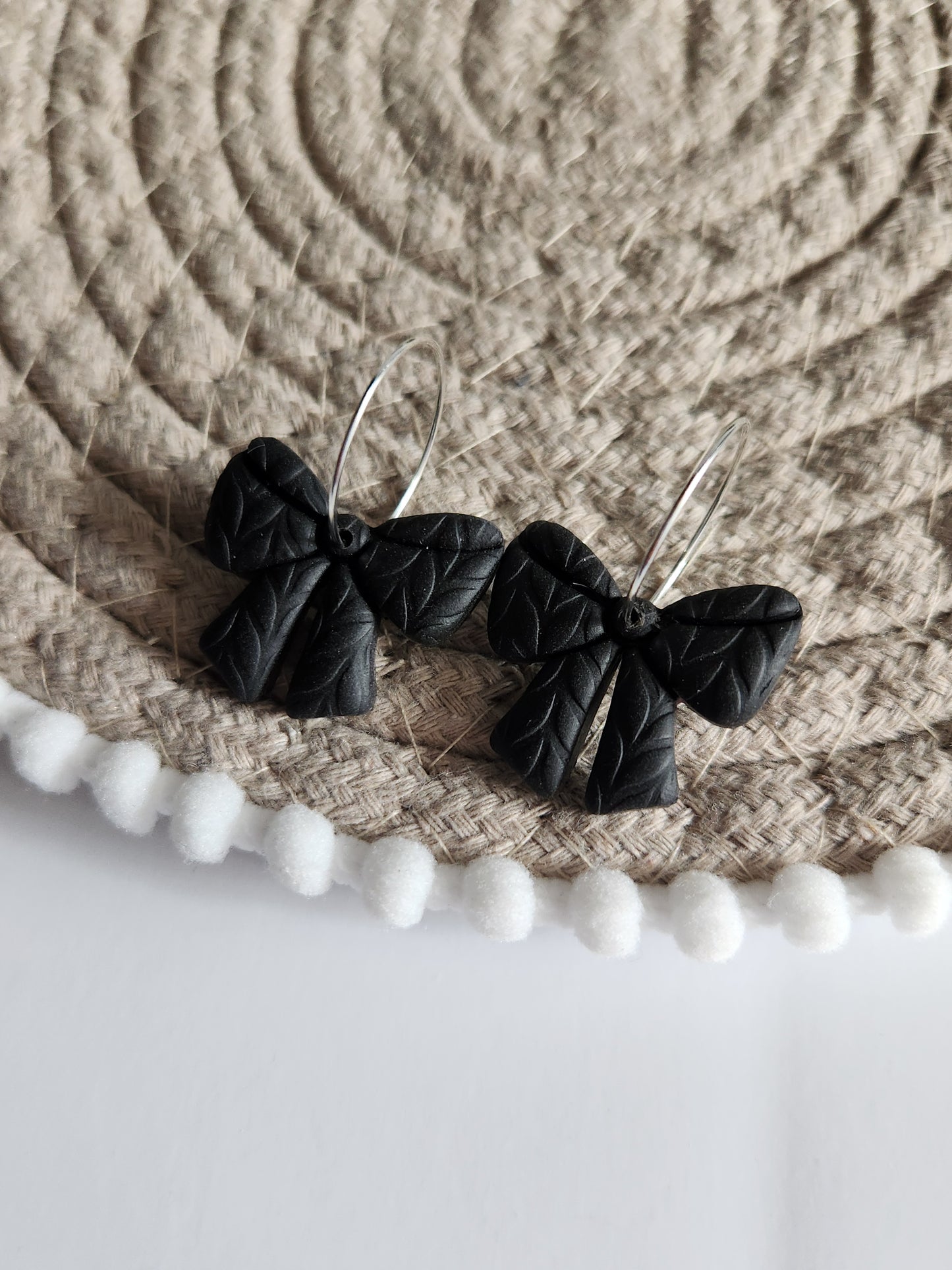 Black Bow Hoops