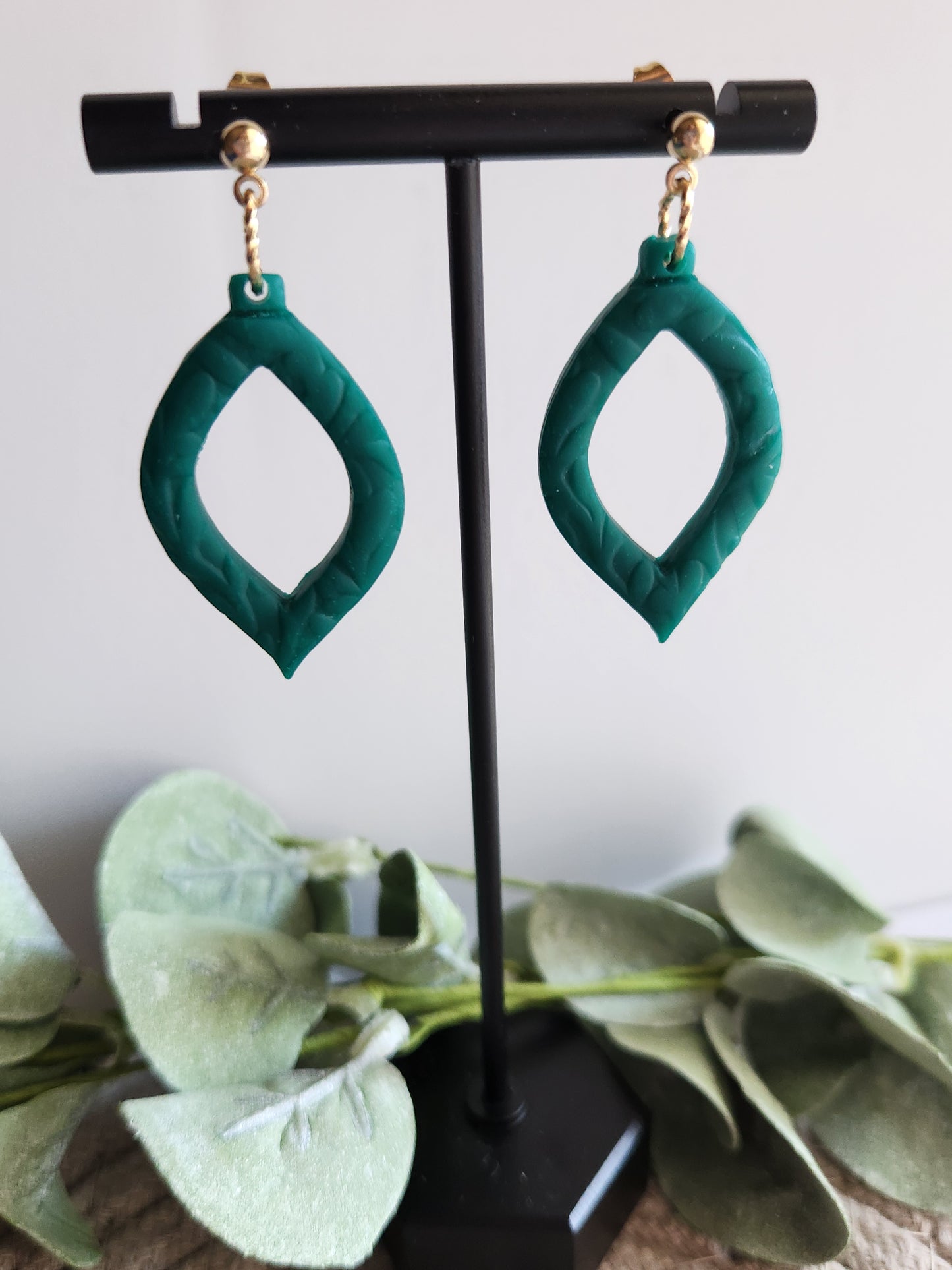Green Oval Dangles