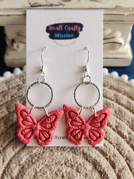 Light Pink Butterfly Dangles