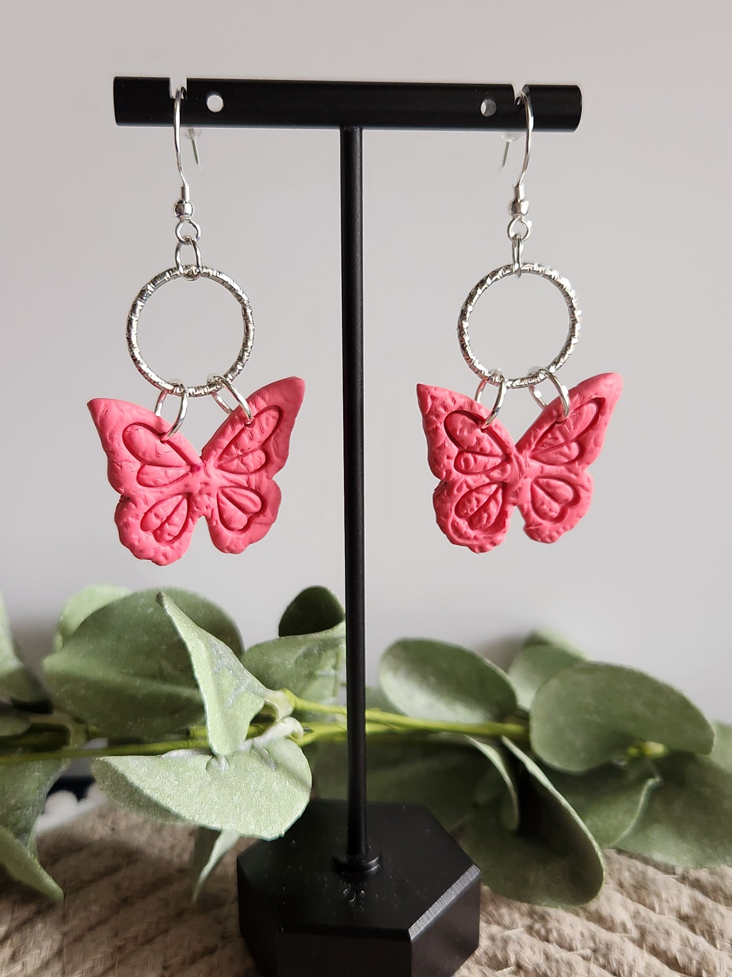 Light Pink Butterfly Dangles