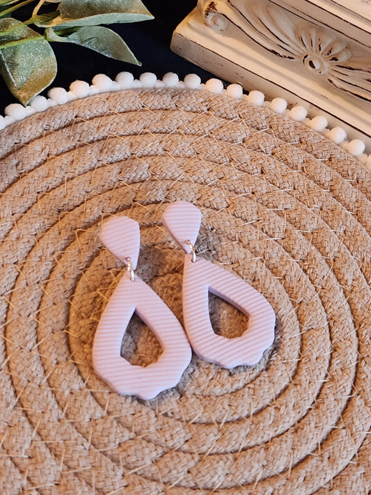 Lavender Striped Teardrop Dangles