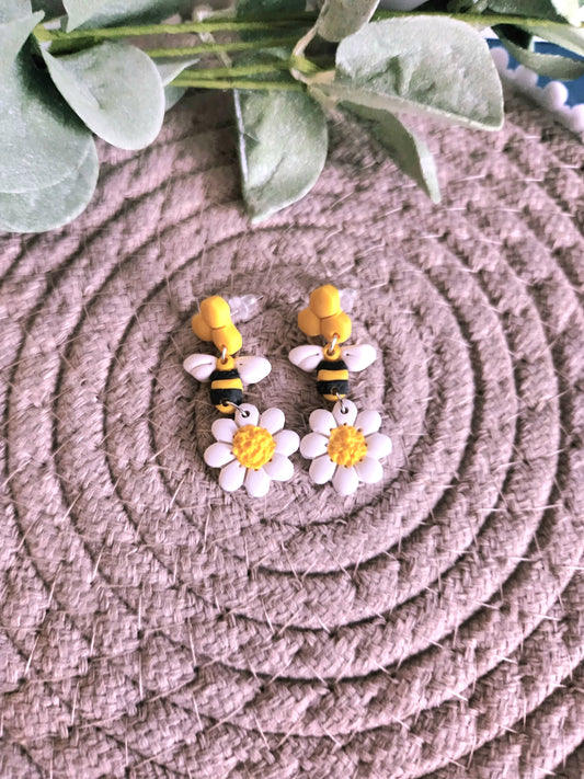 Bee Daisy Dangles