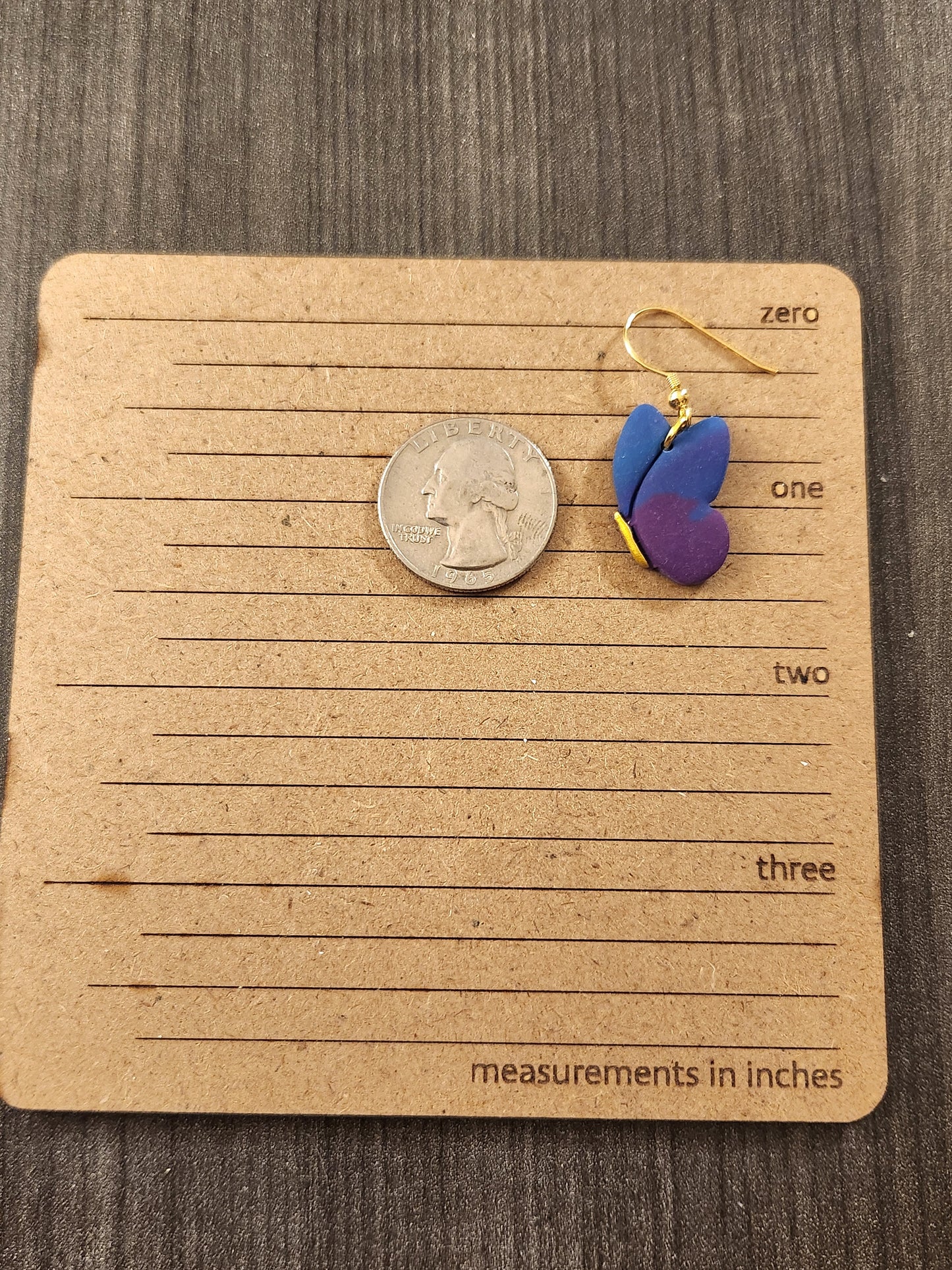 Purple and Blue Butterfly Dangles