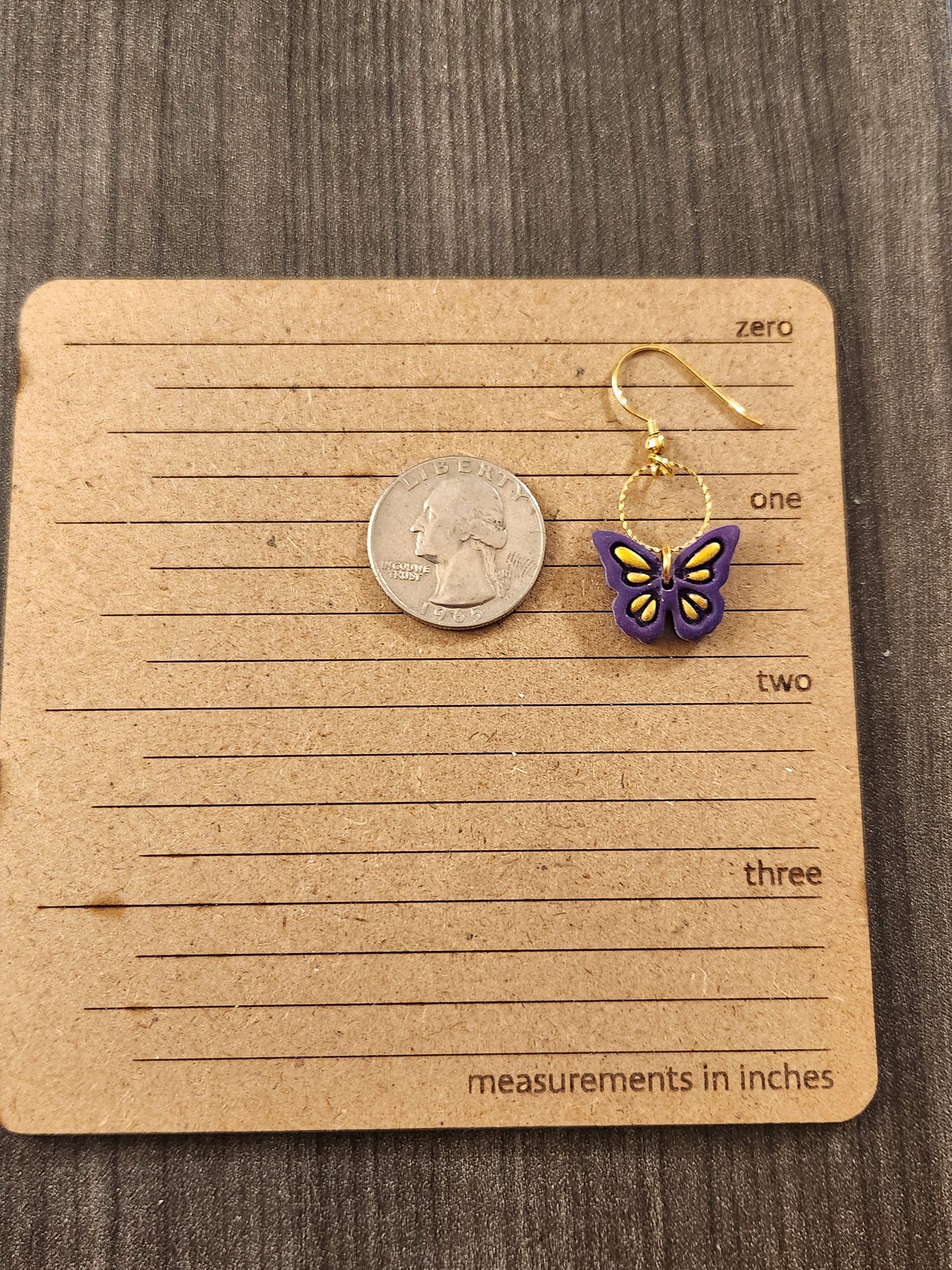 Purple and Gold Butterfly Dangles
