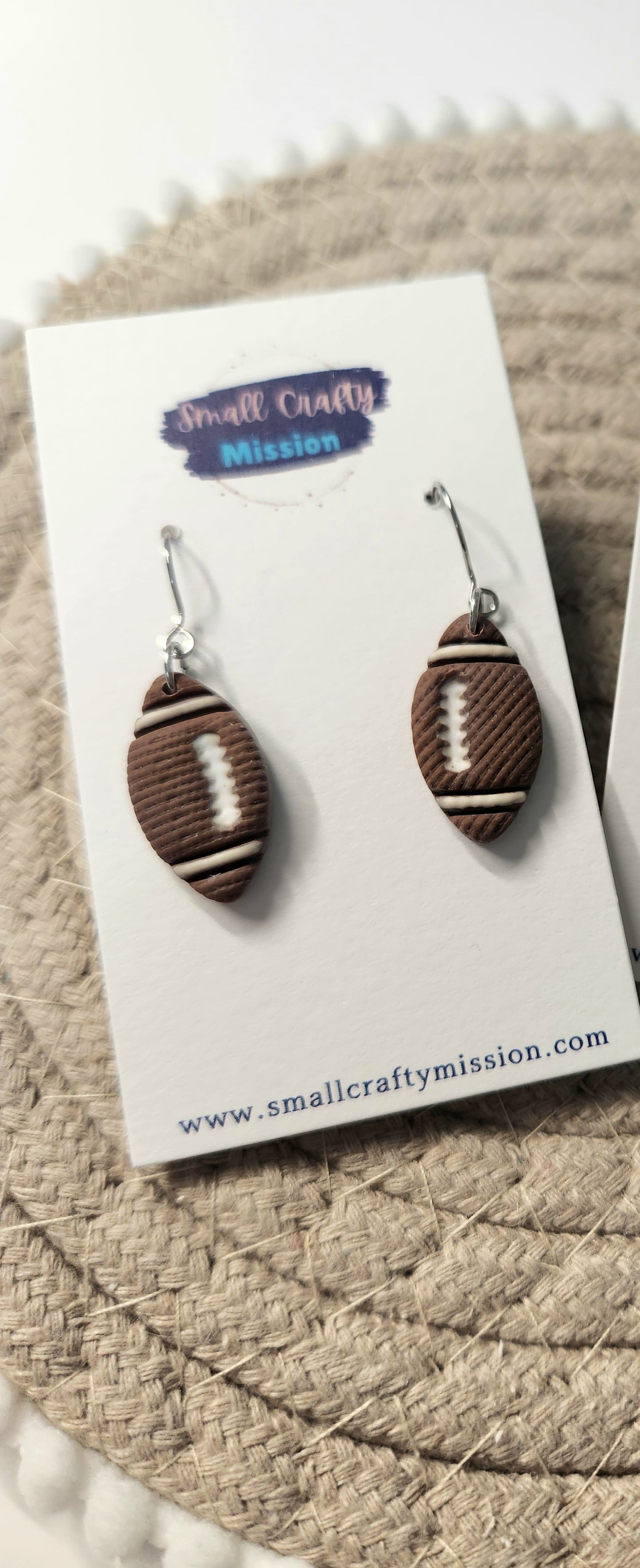 Football Dangle Earrings