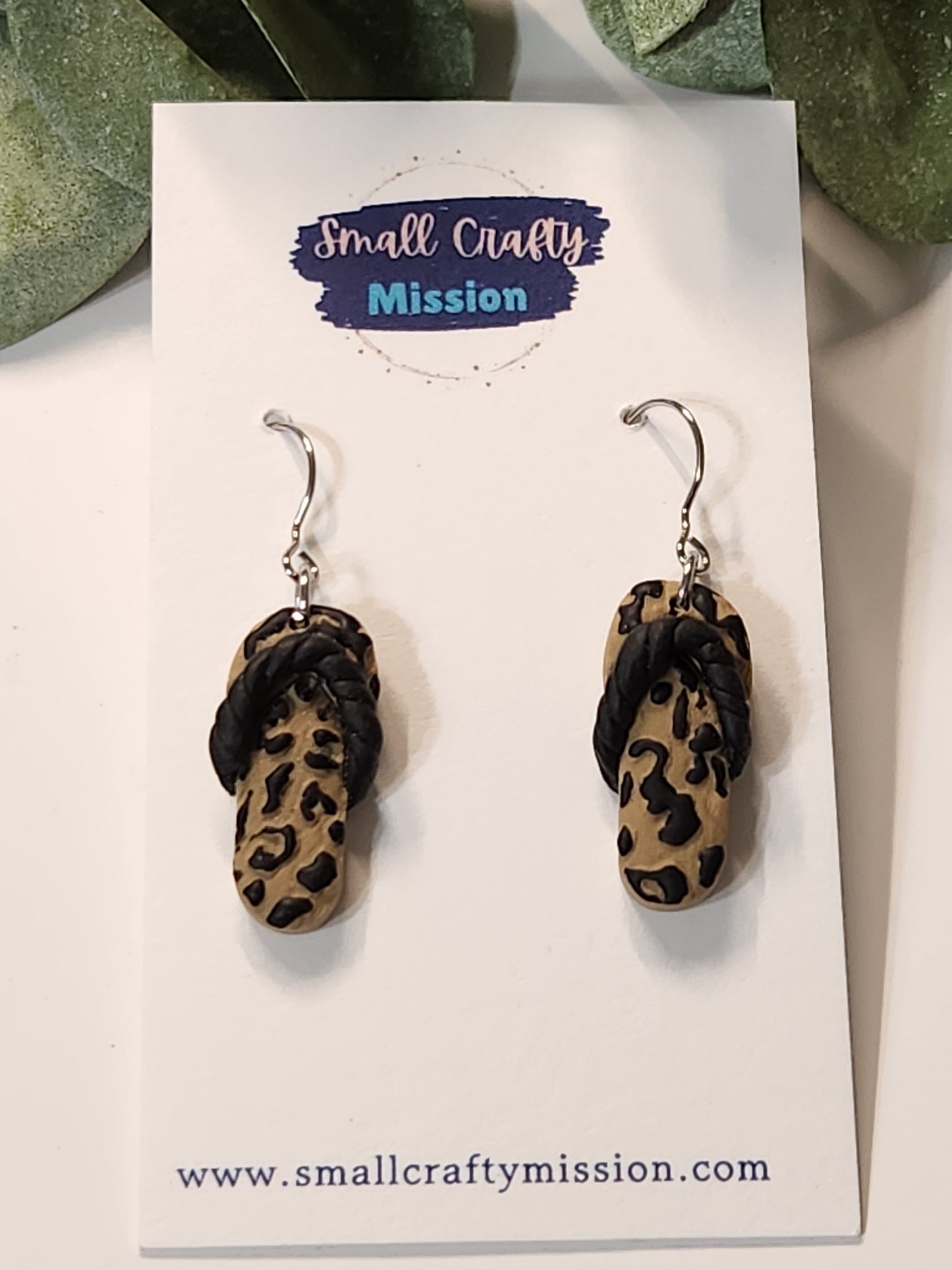 Flip Flop Dangle Earrings - Silver