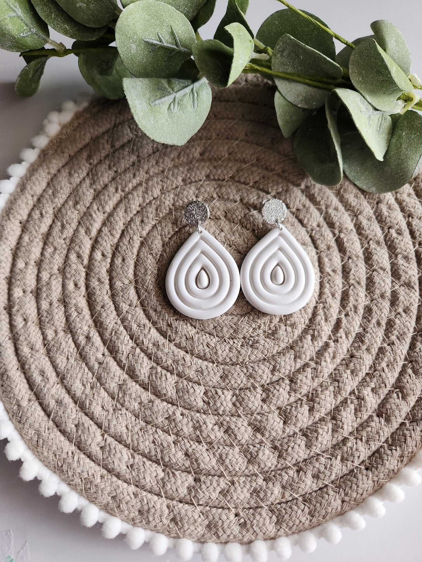 White Teardrop Dangles