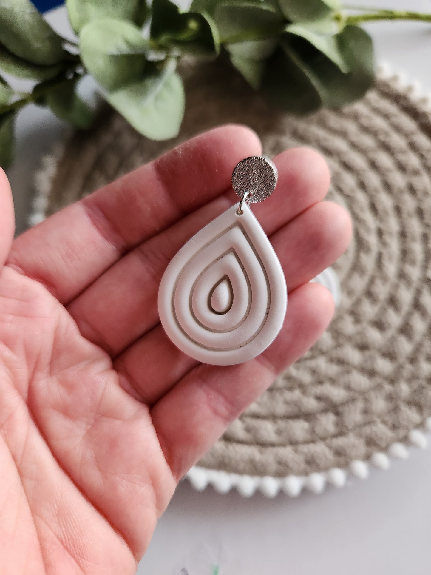 White Teardrop Dangles