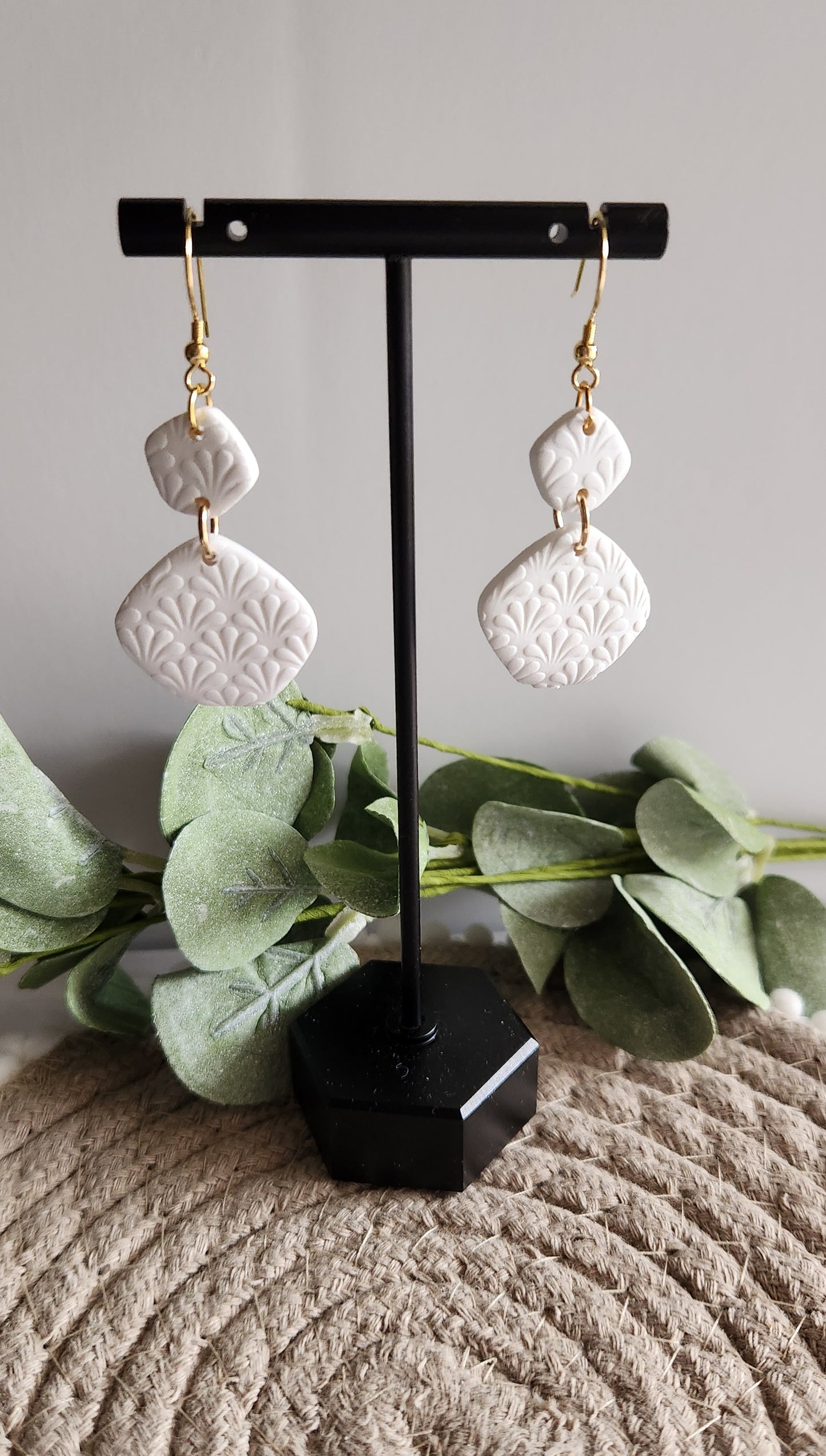 White Pentagon Dangles