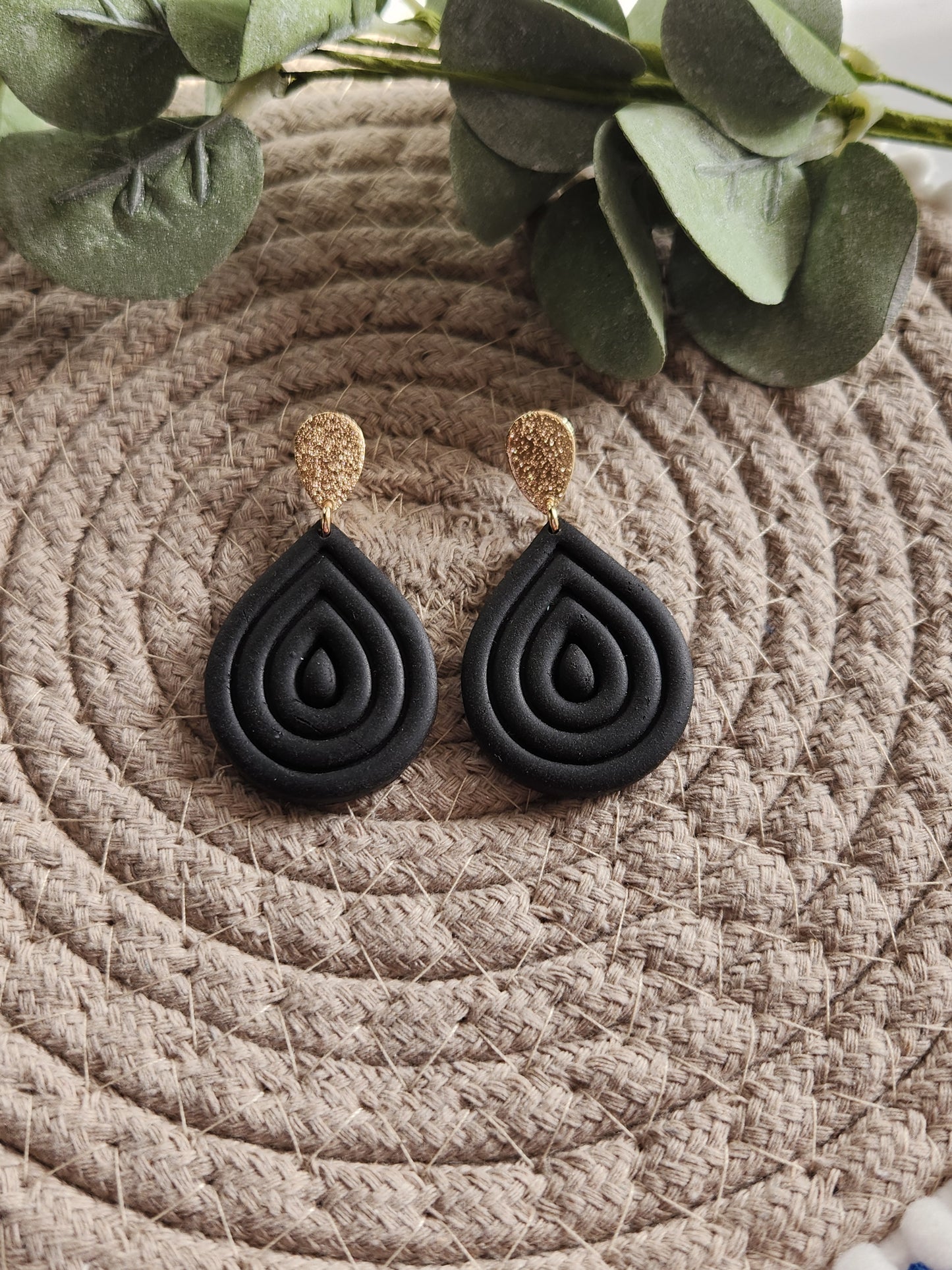 Black Teardrop Dangles