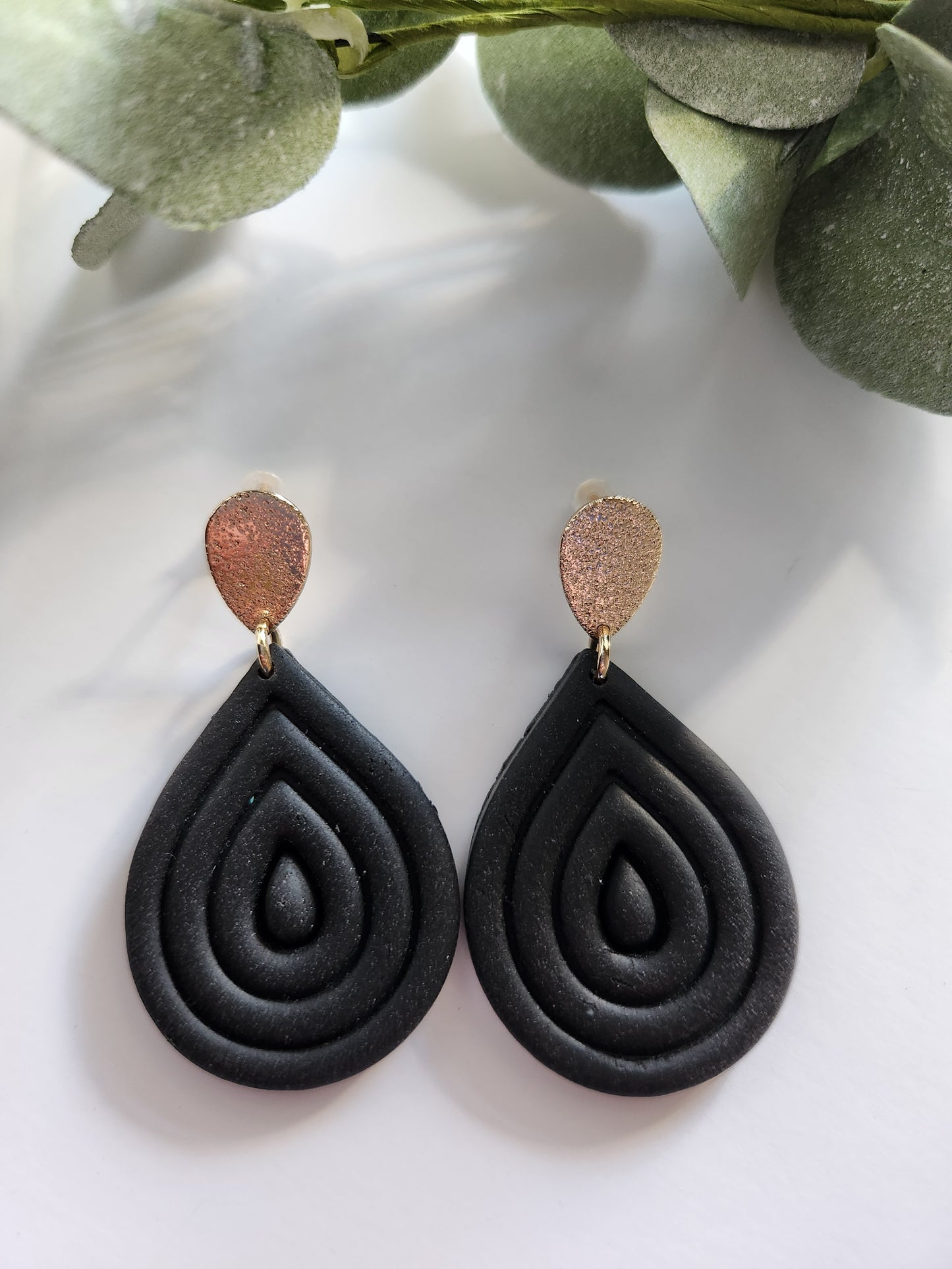 Black Teardrop Dangles