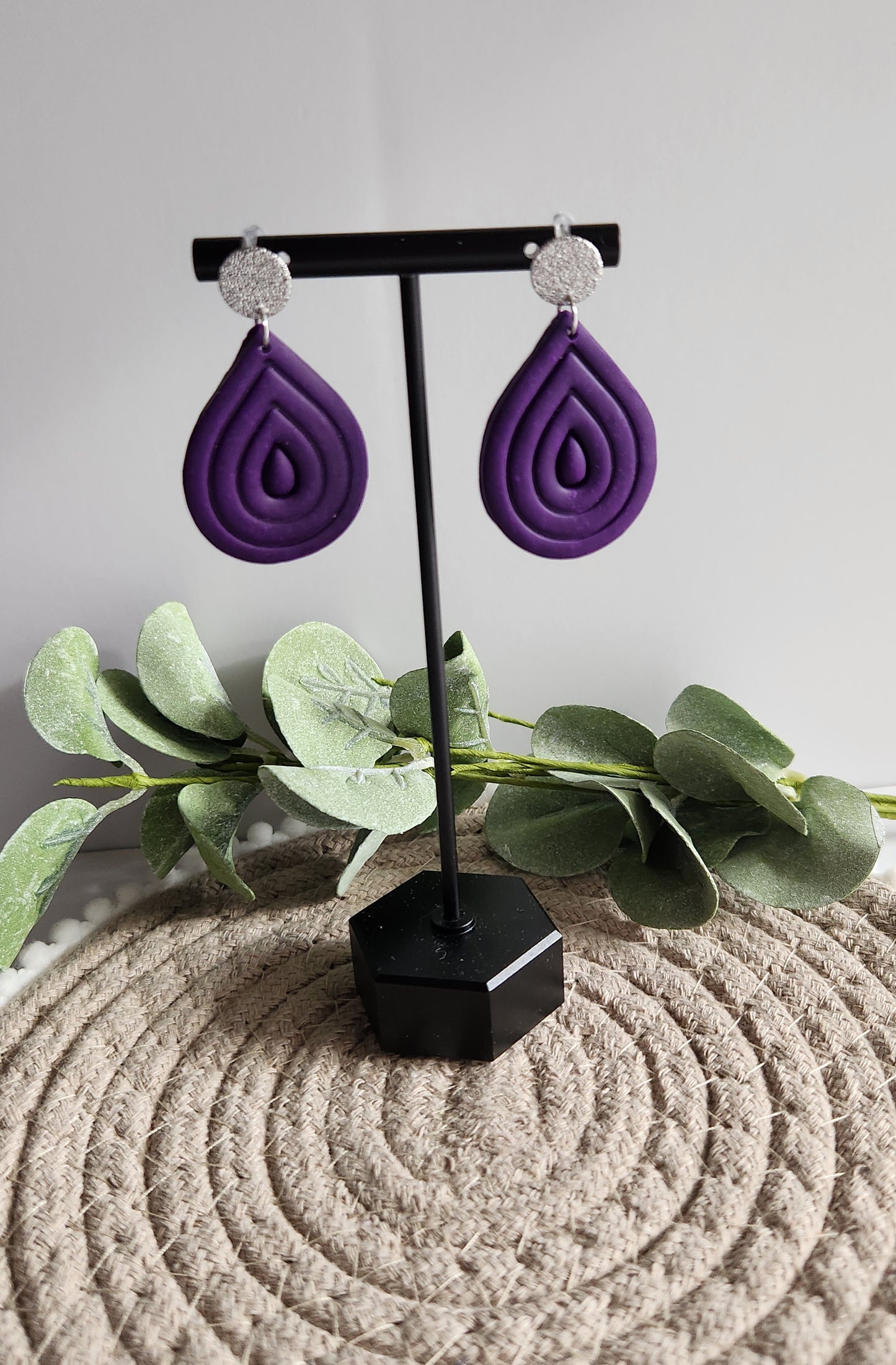 Purple Teardrop Dangles