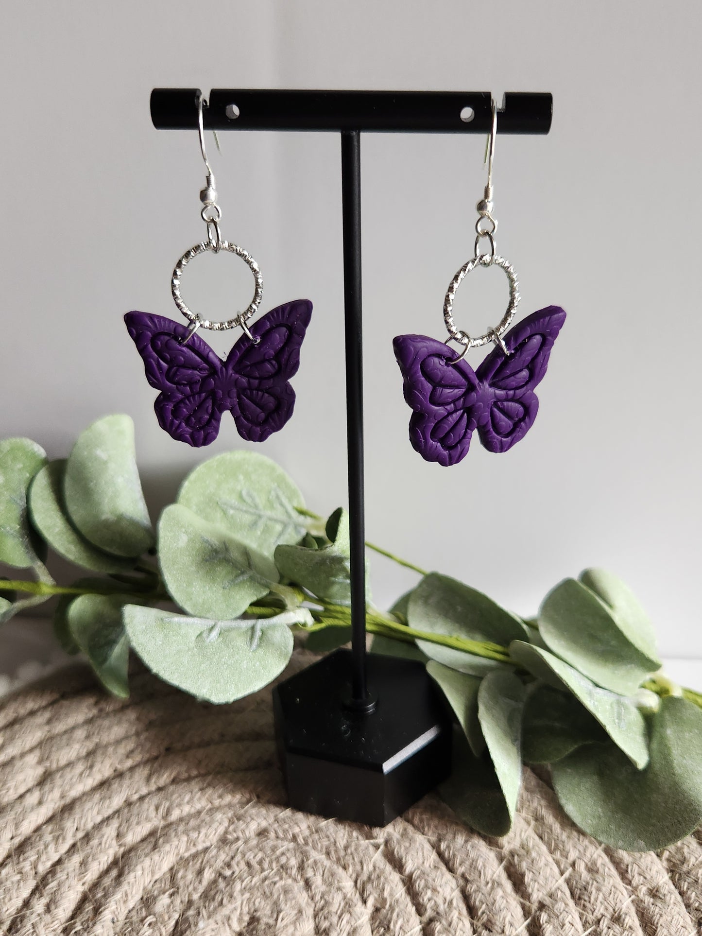 Purple Butterfly Dangles