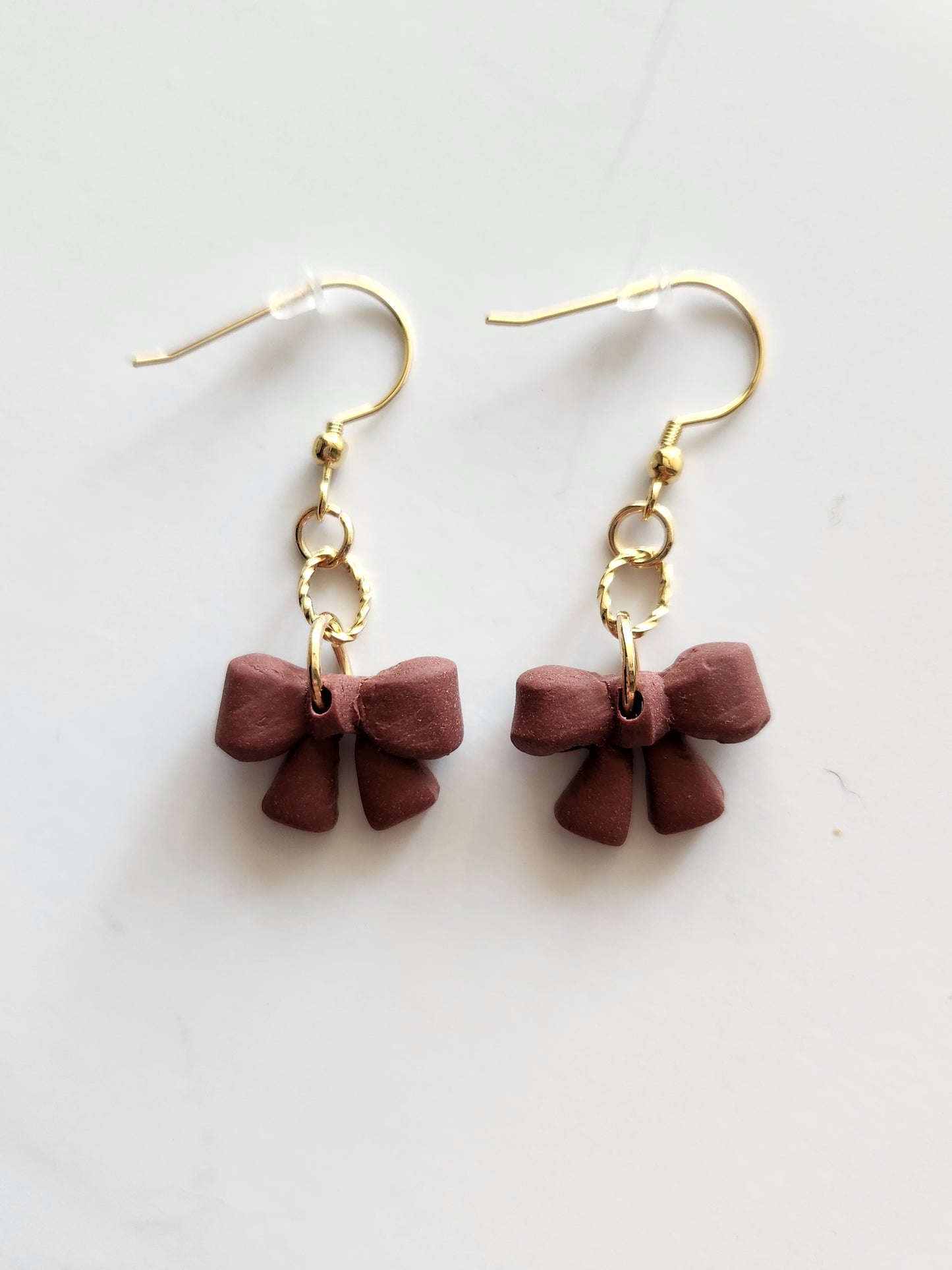 Burgundy Mini Bow Dangles