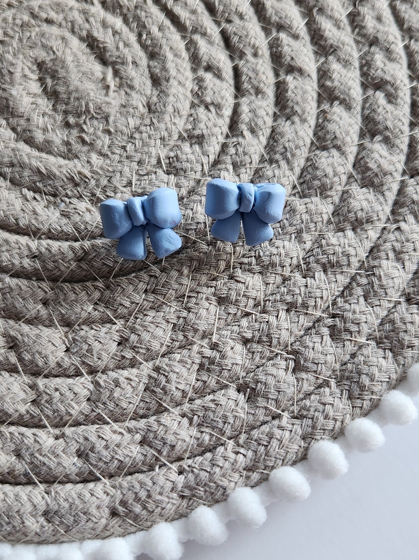Blue Bow Studs