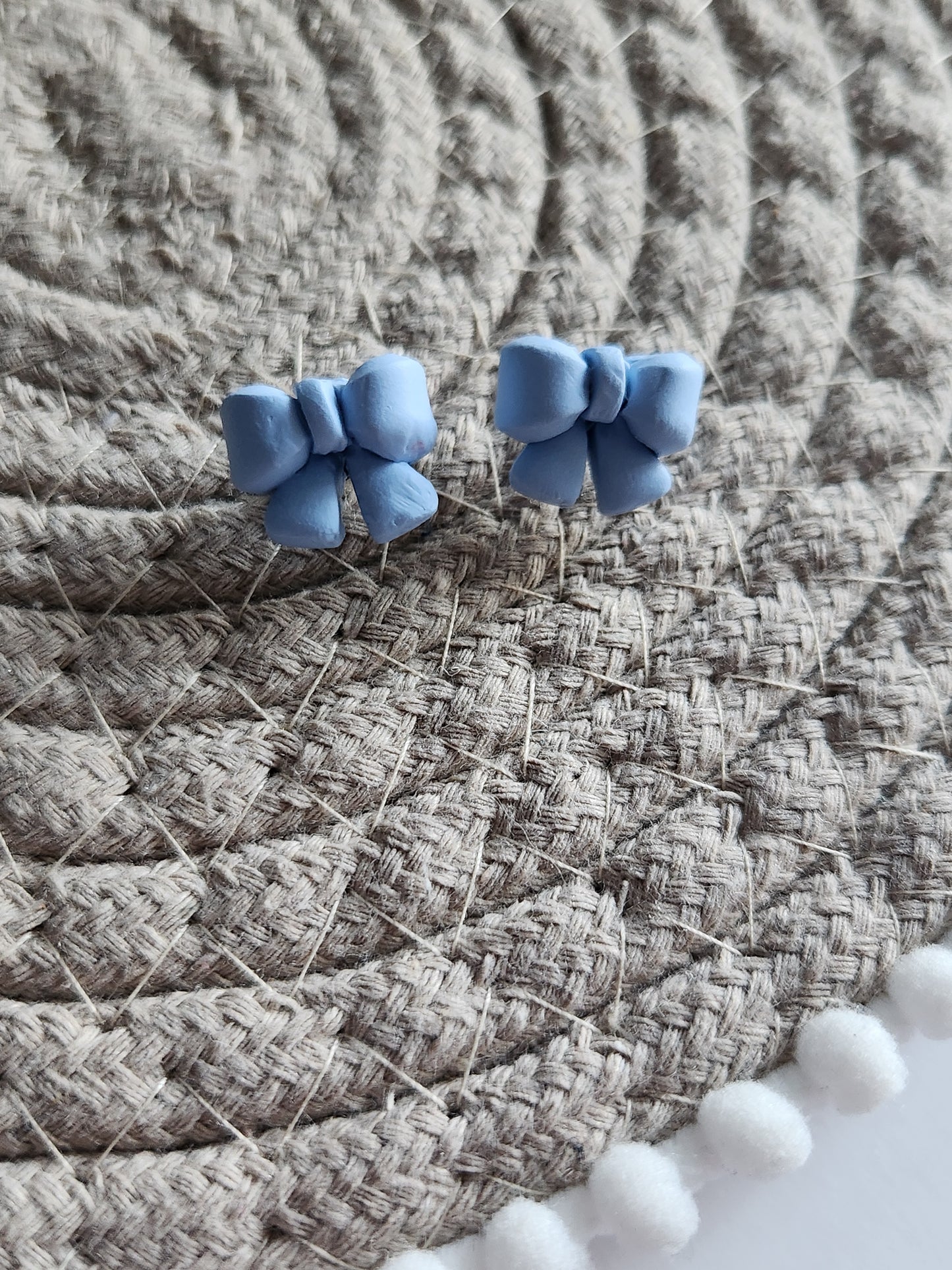 Blue Bow Studs