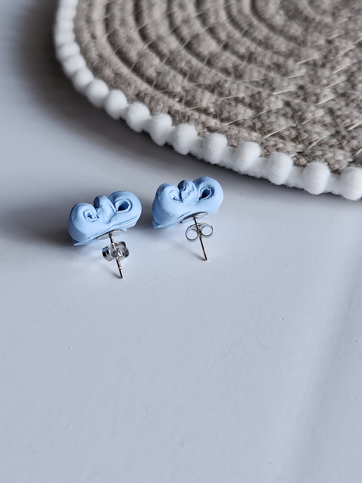 Blue Bow Studs