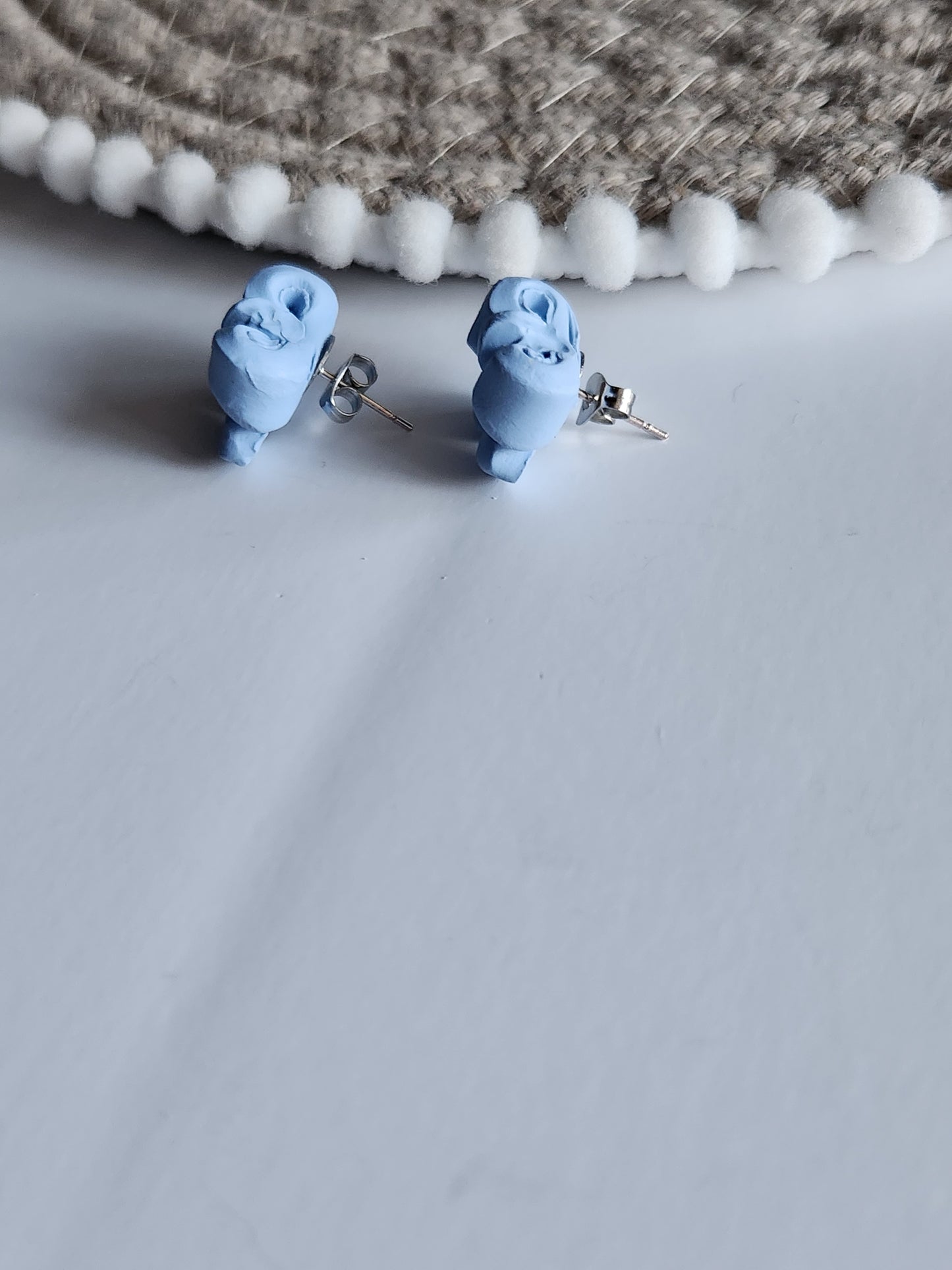 Blue Bow Studs