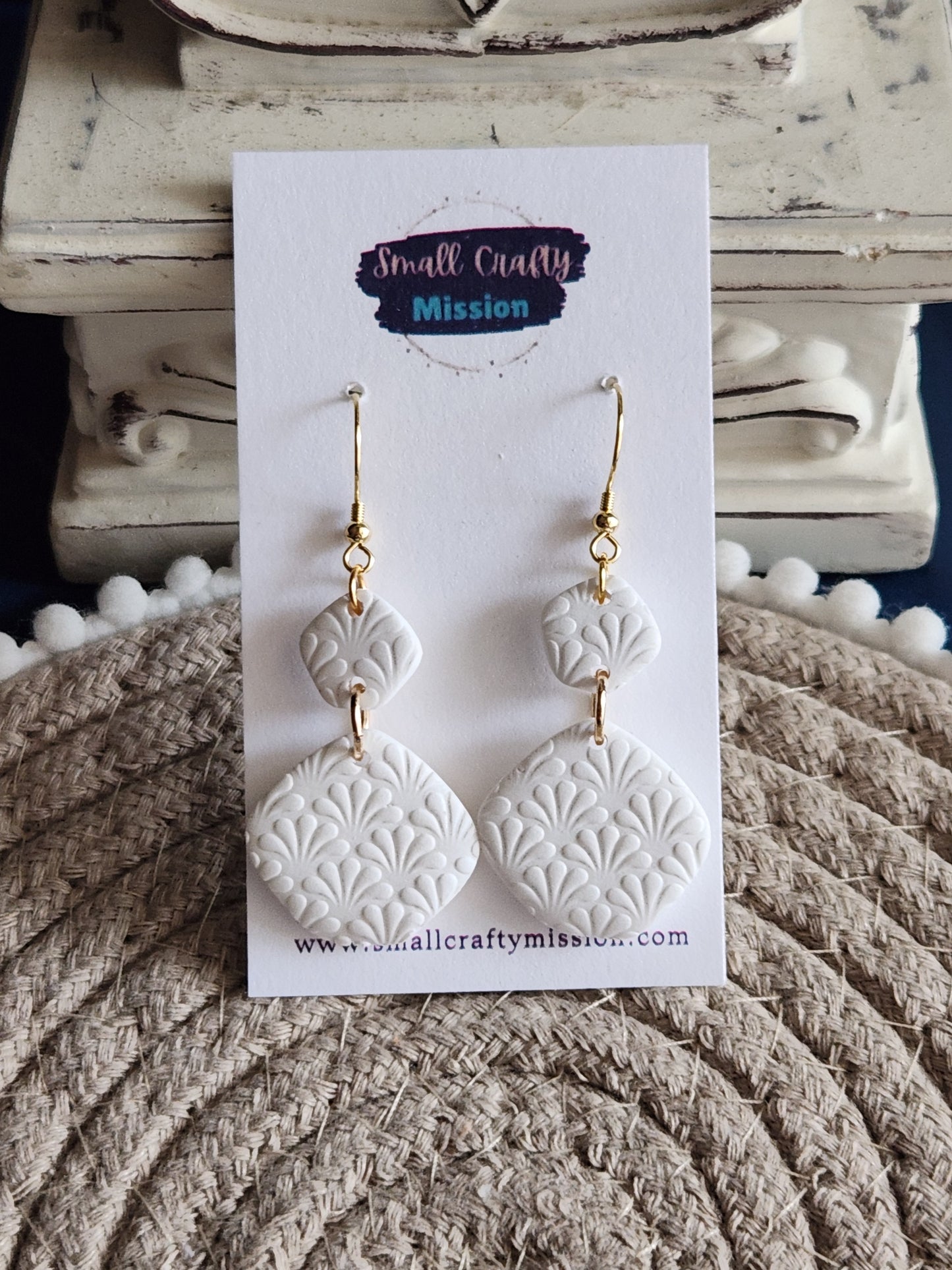 White Pentagon Dangles