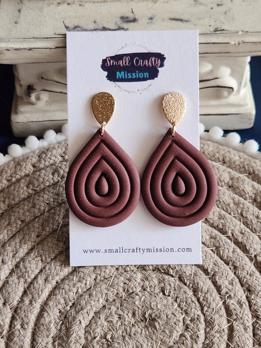 Burgundy Teardrop Dangles