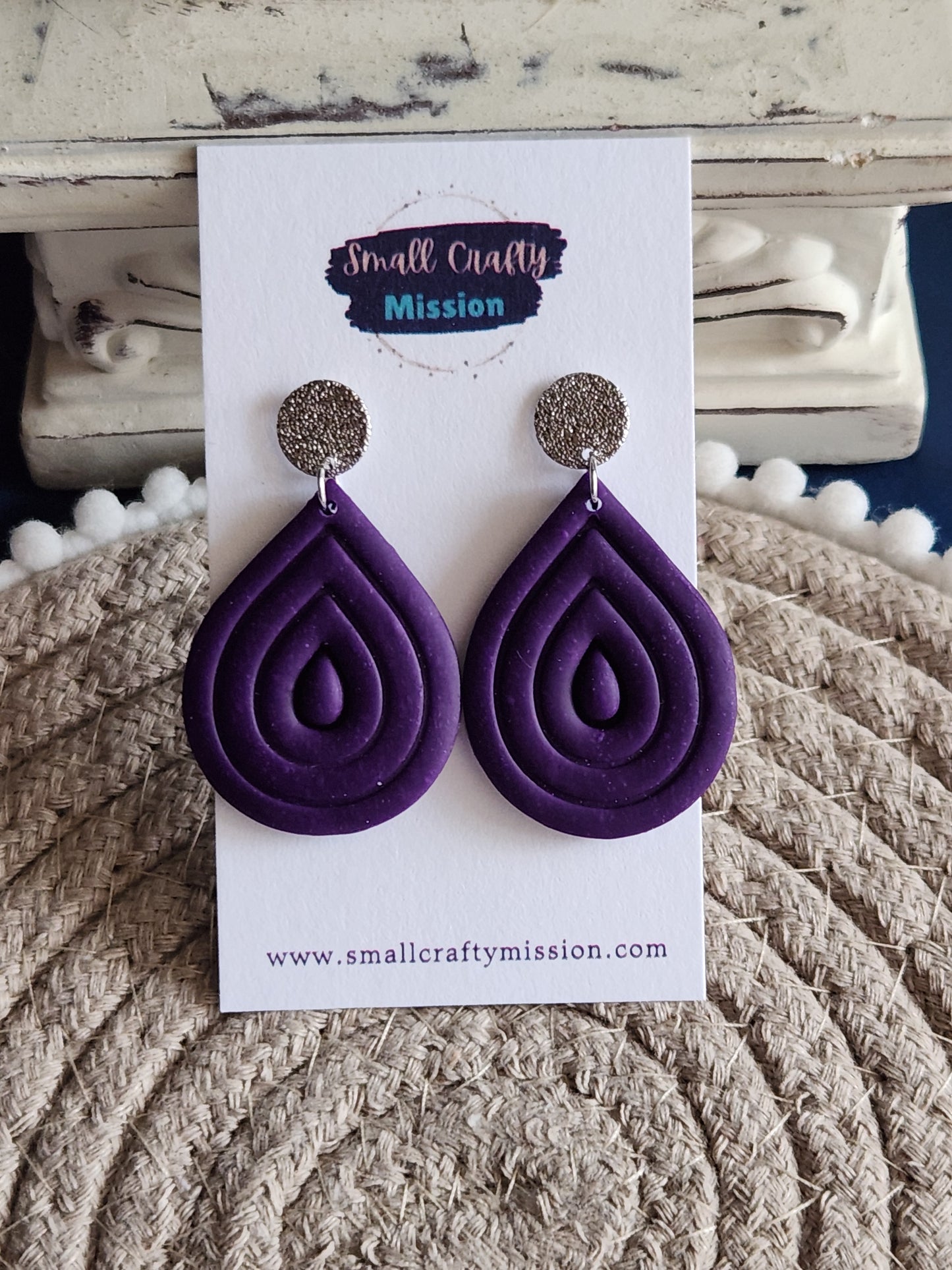 Purple Teardrop Dangles