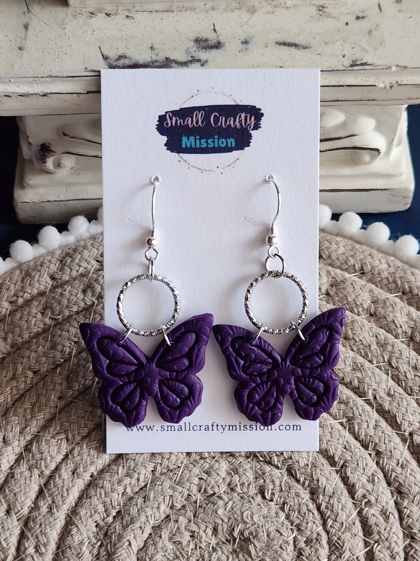 Purple Butterfly Dangles