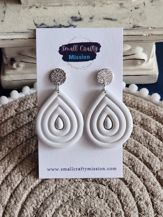 White Teardrop Dangles