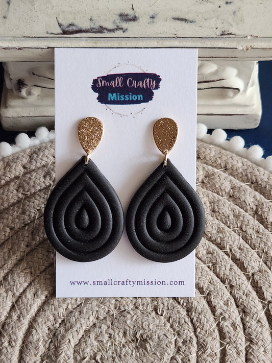 Black Teardrop Dangles