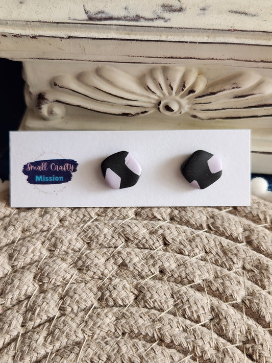 Black and Lavender Studs