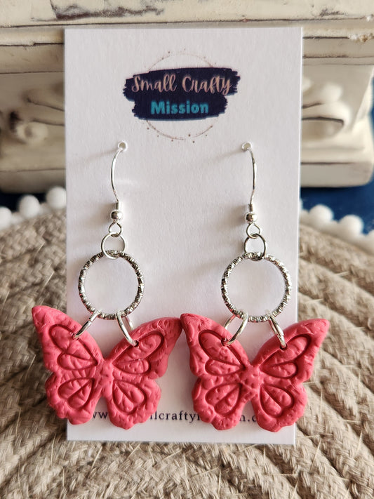 Light Pink Butterfly Dangles