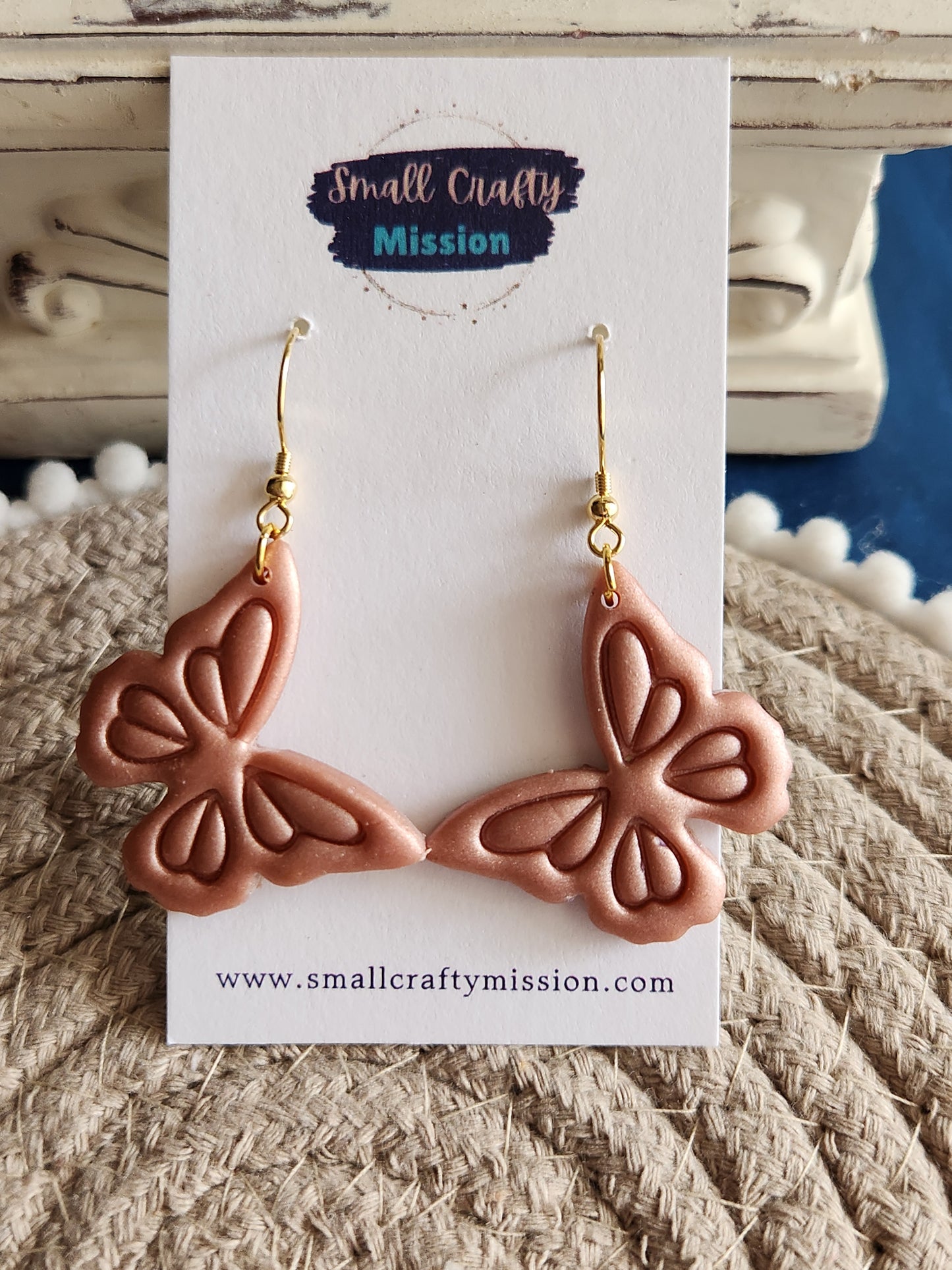 Pink Butterfly Dangles