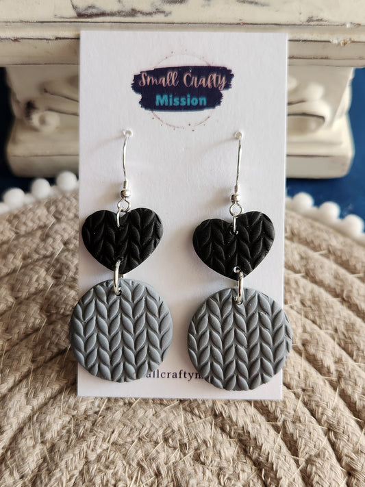Black and Grey Sweater Dangles