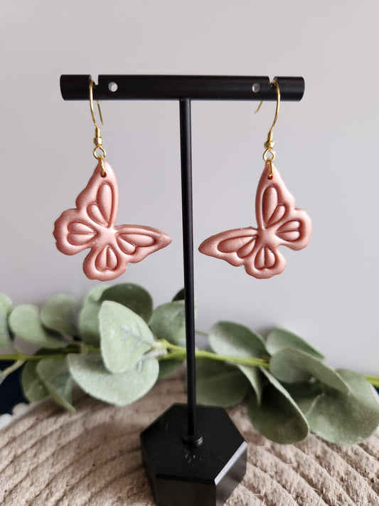 Pink Butterfly Dangles