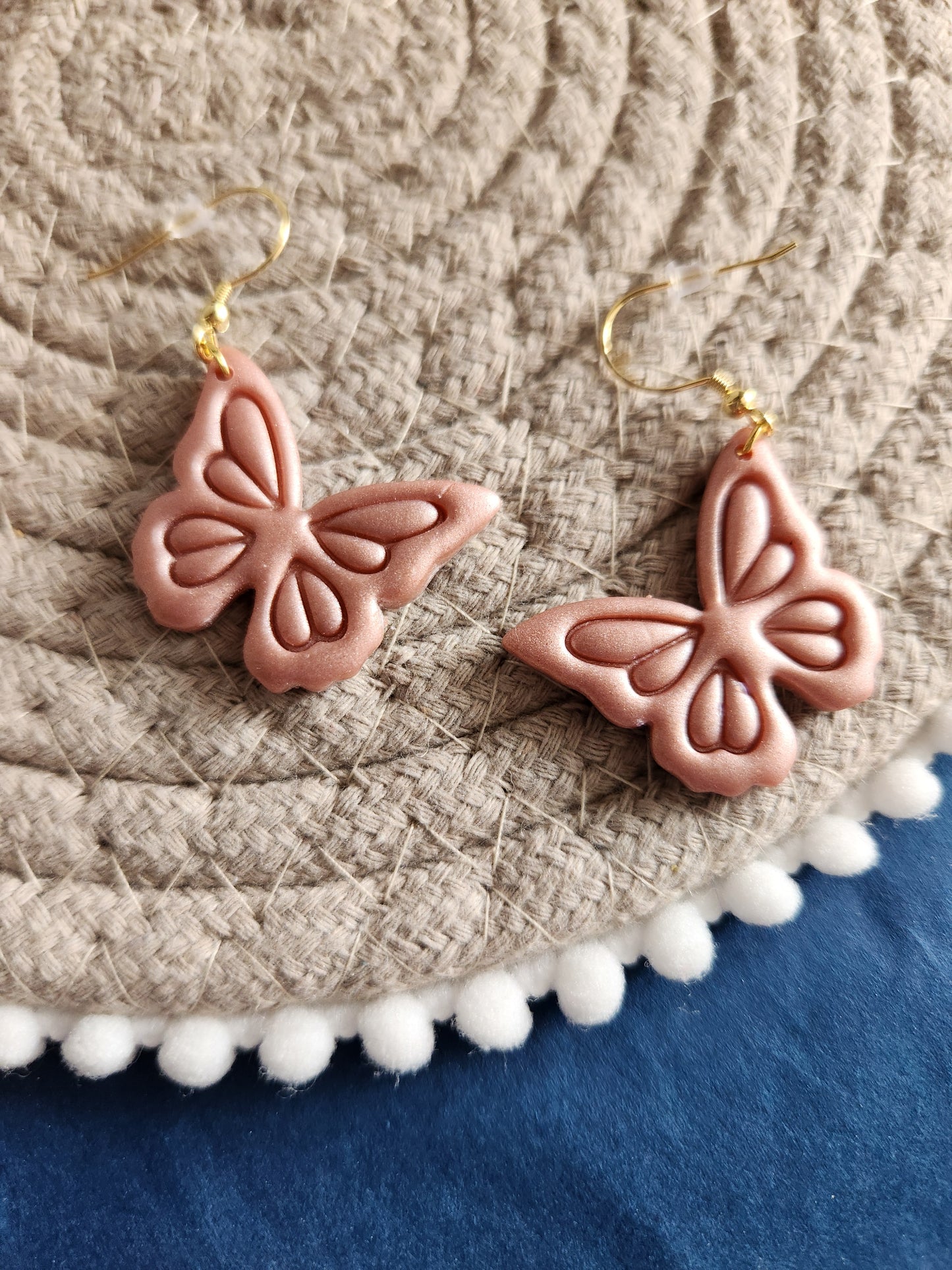 Pink Butterfly Dangles