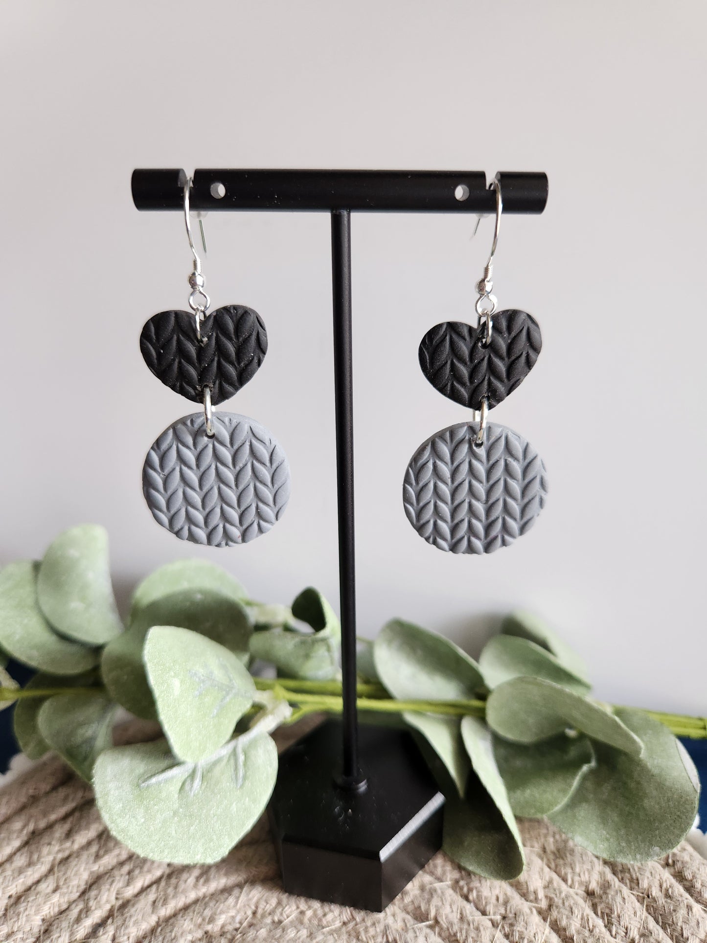 Black and Grey Sweater Dangles