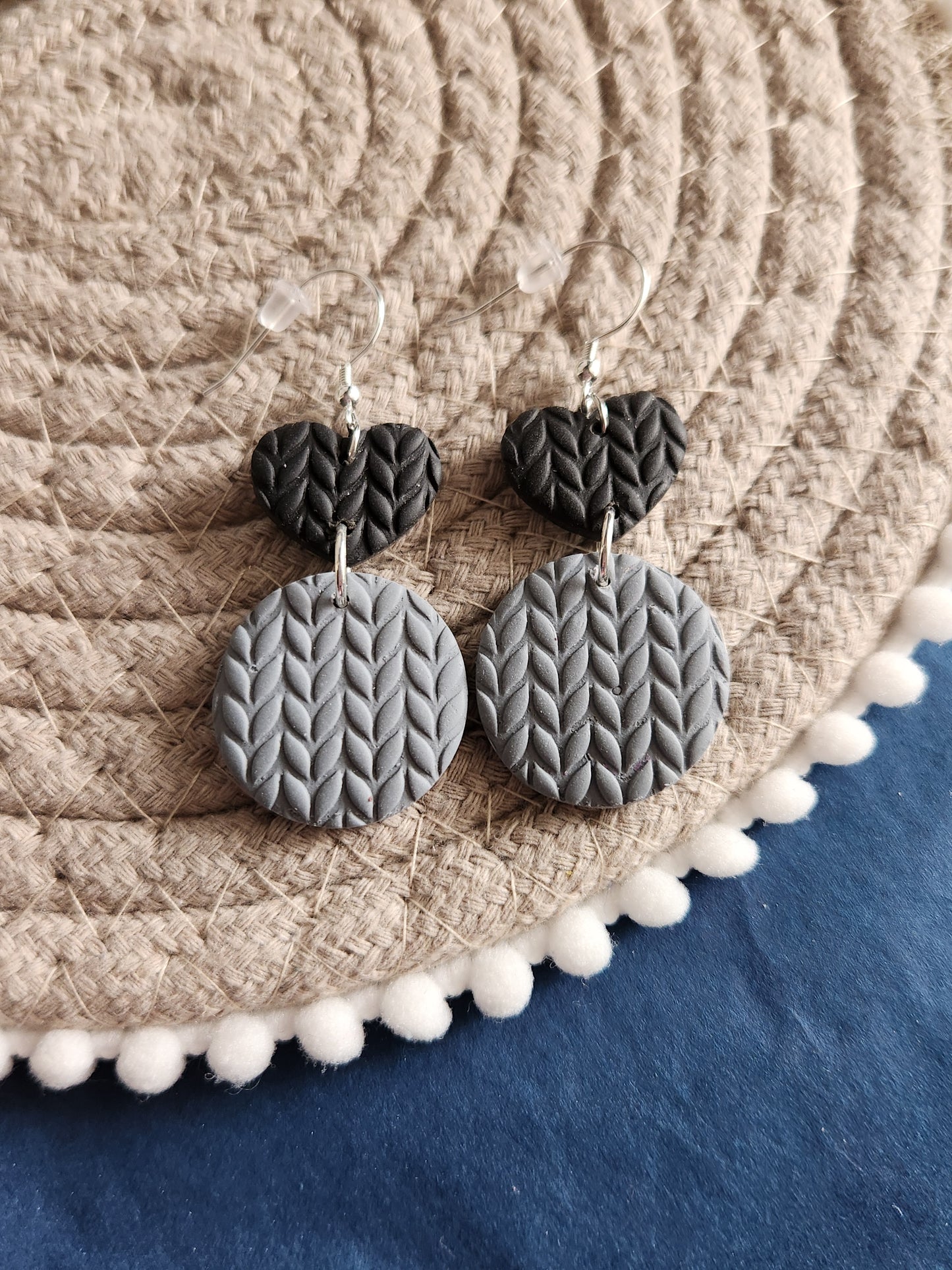 Black and Grey Sweater Dangles