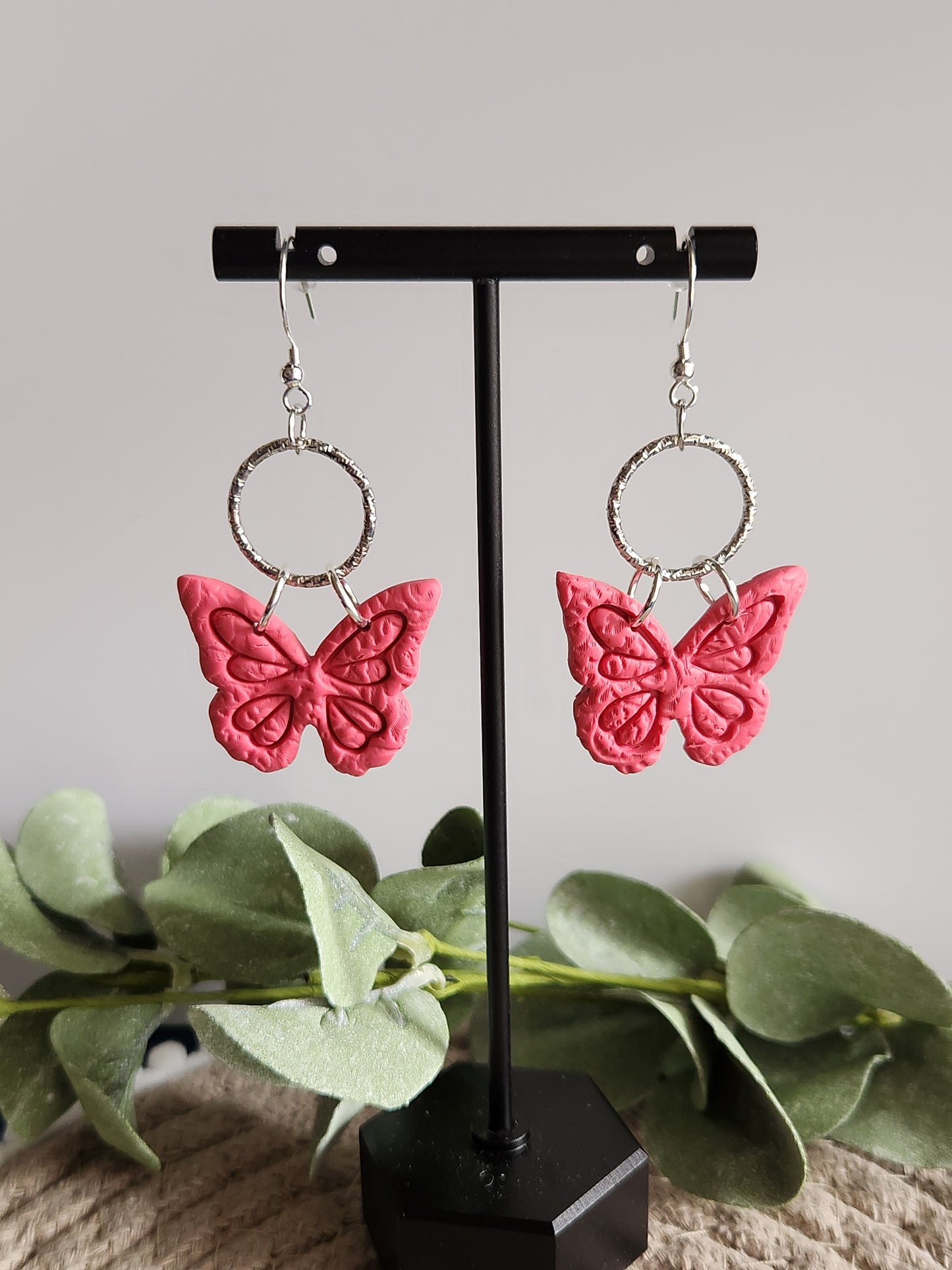 Light Pink Butterfly Dangles