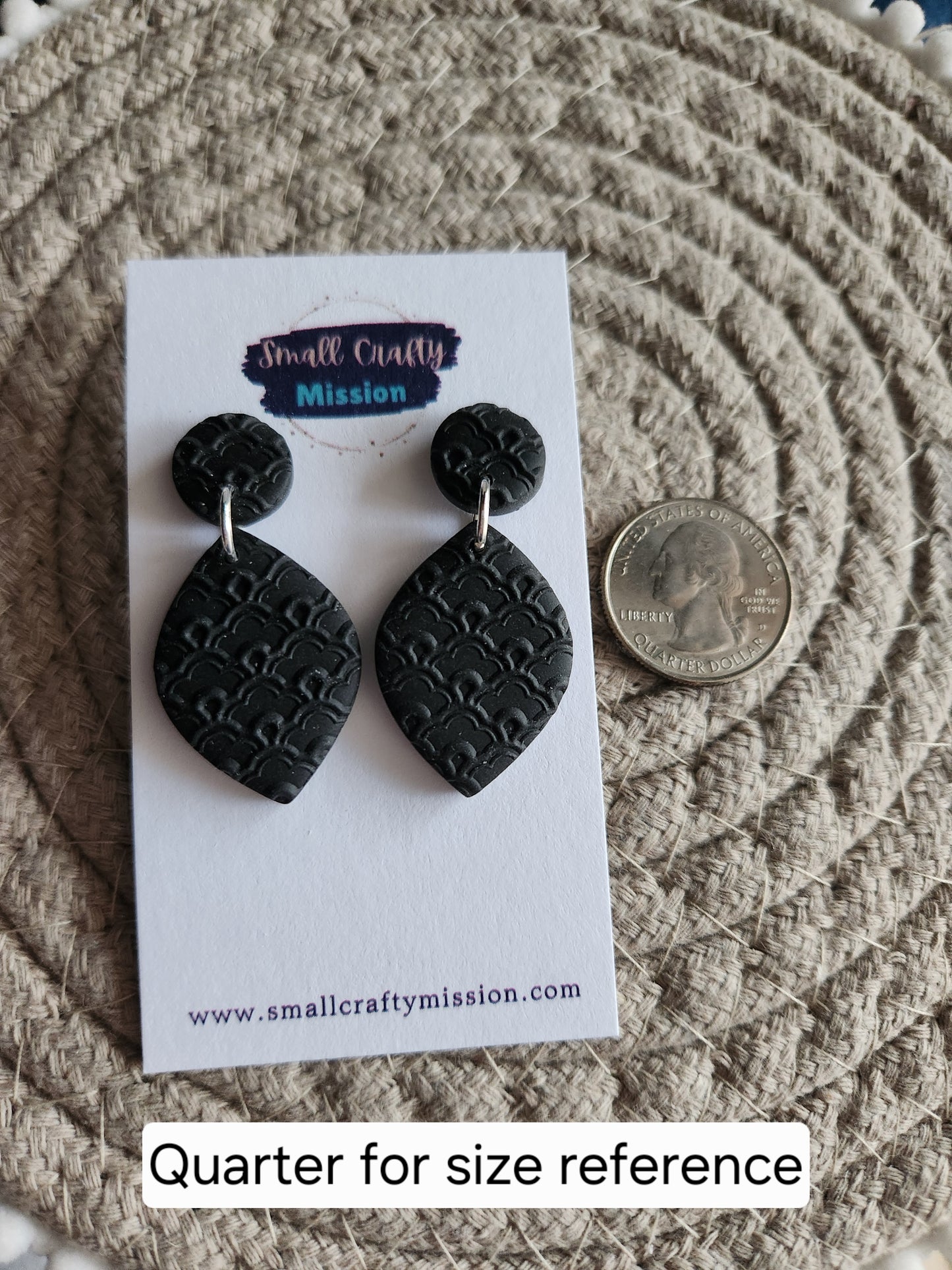 Black Scalloped Dangles