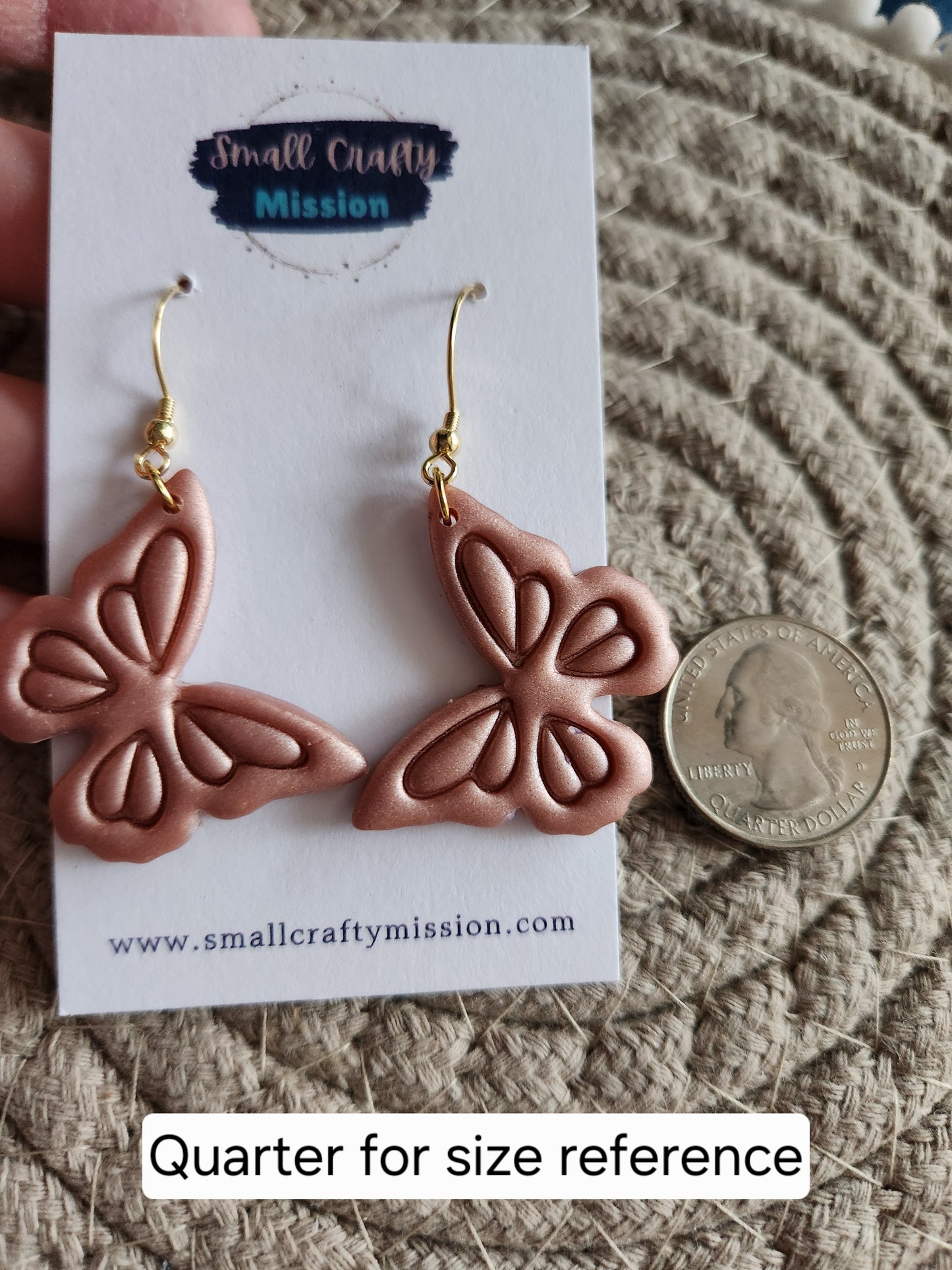 Pink Butterfly Dangles