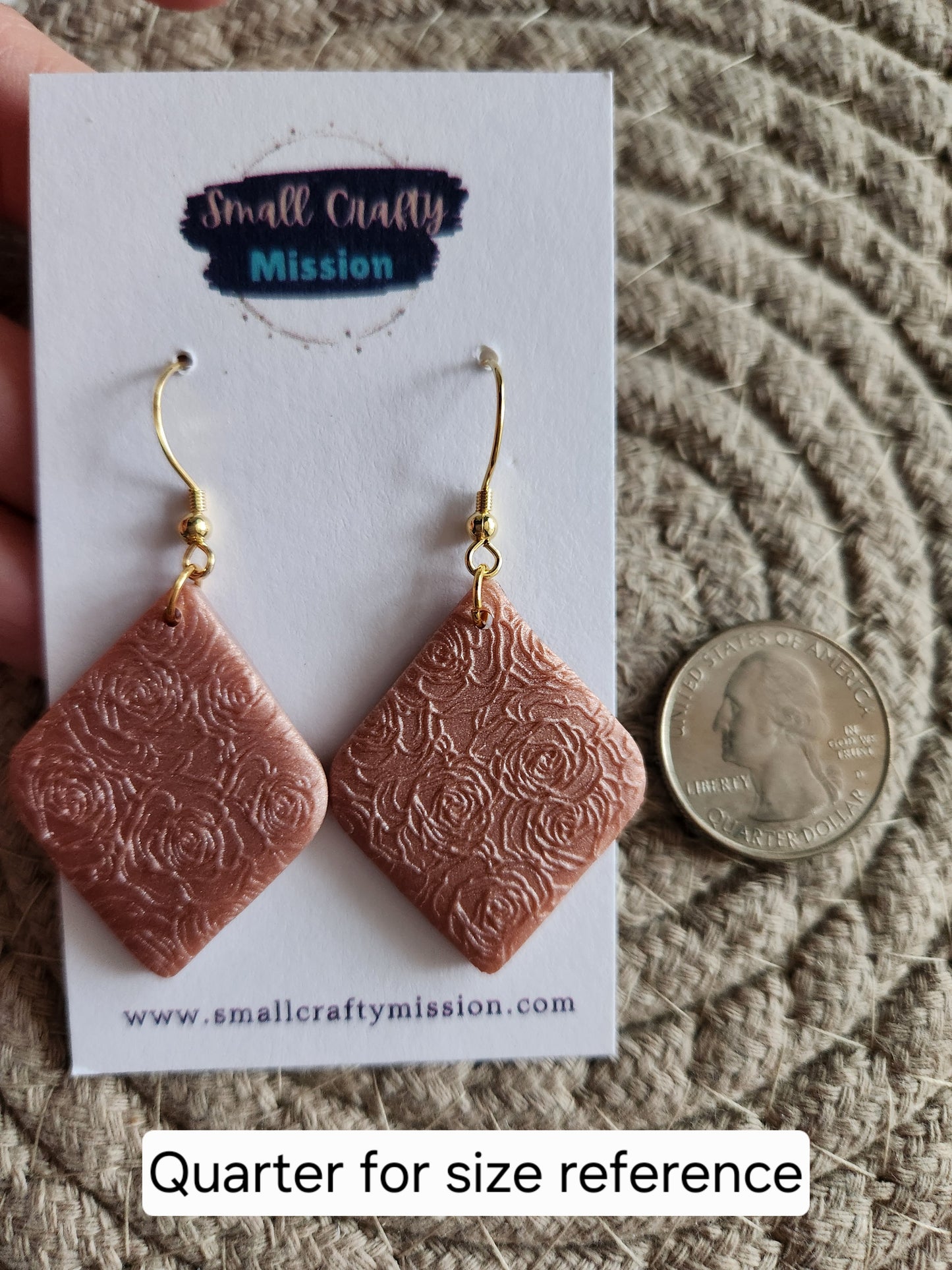 Pink Rose Diamond Dangle Earrings