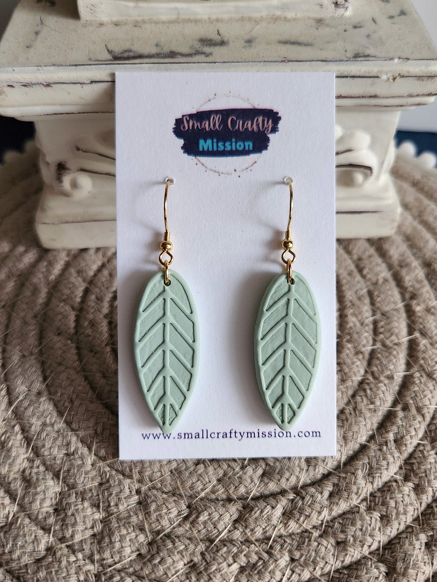 Elongated Leaf Dangle Earrings