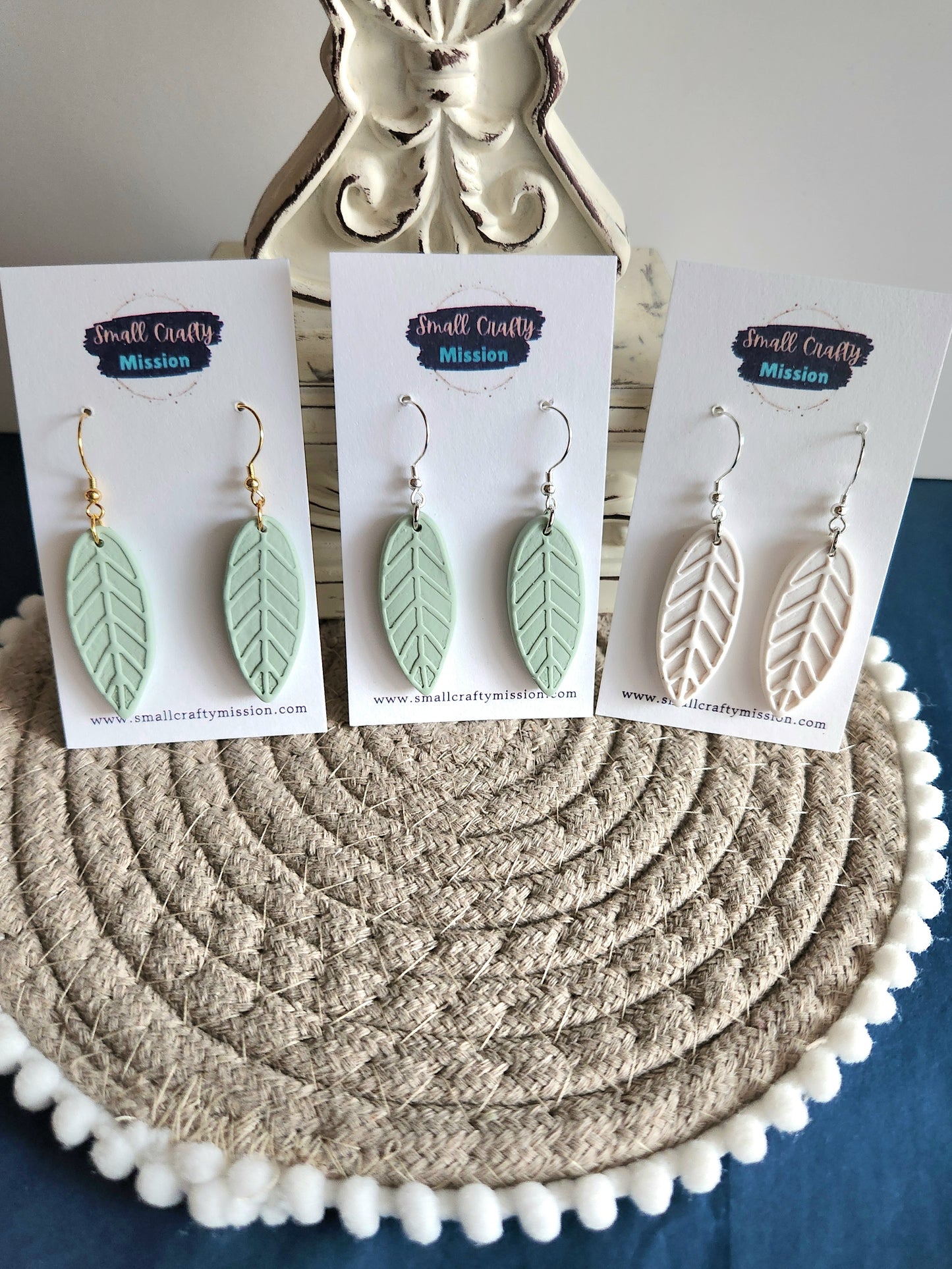Elongated Leaf Dangle Earrings