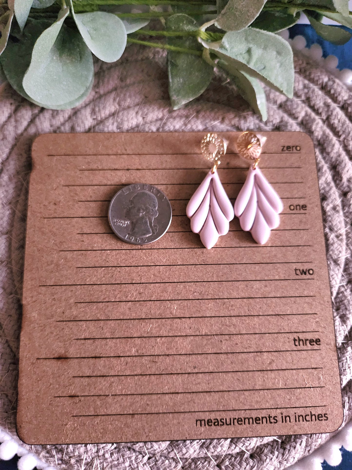 Golden Pink Leaf Dangle Earrings