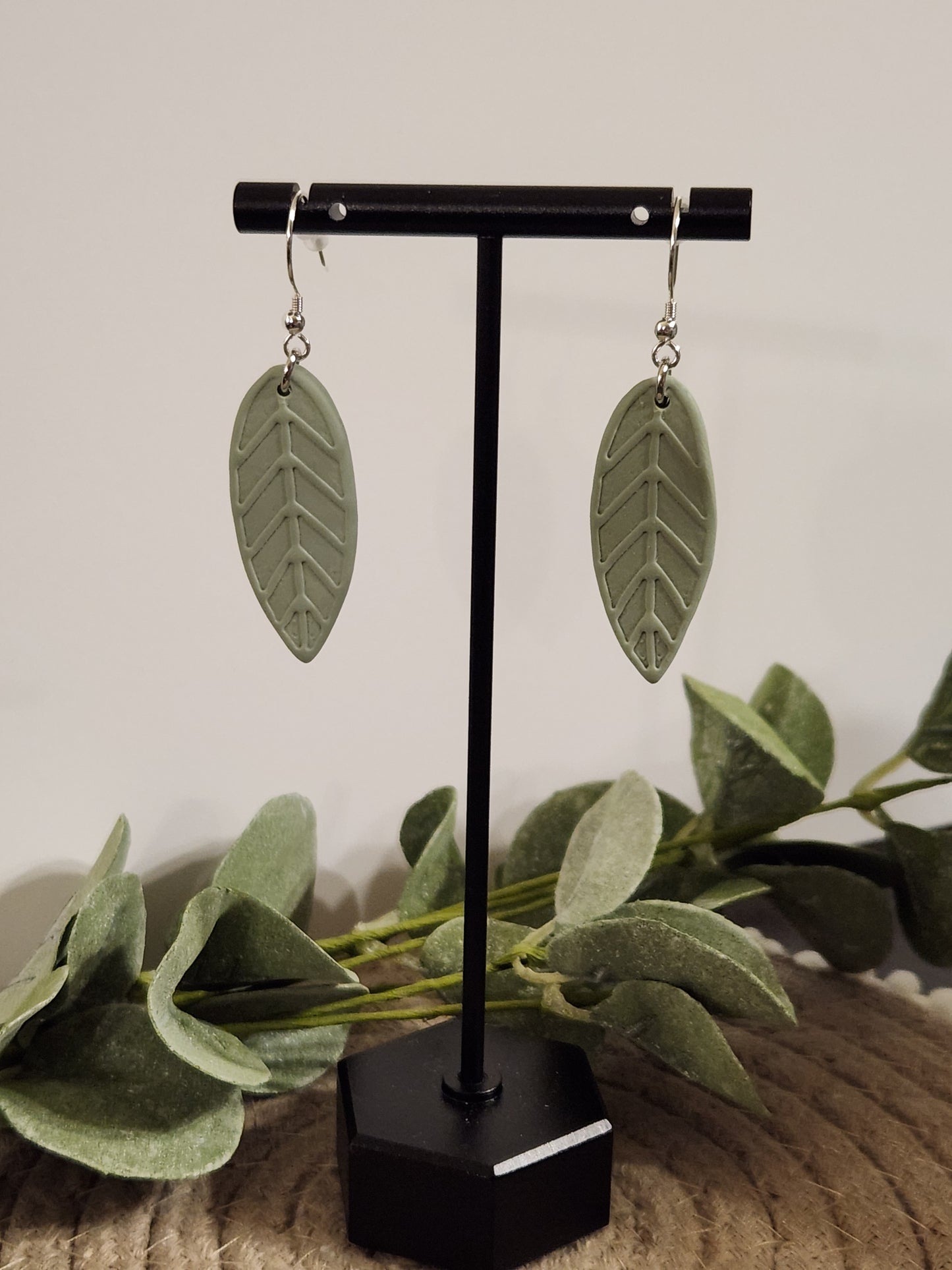 Elongated Leaf Dangle Earrings