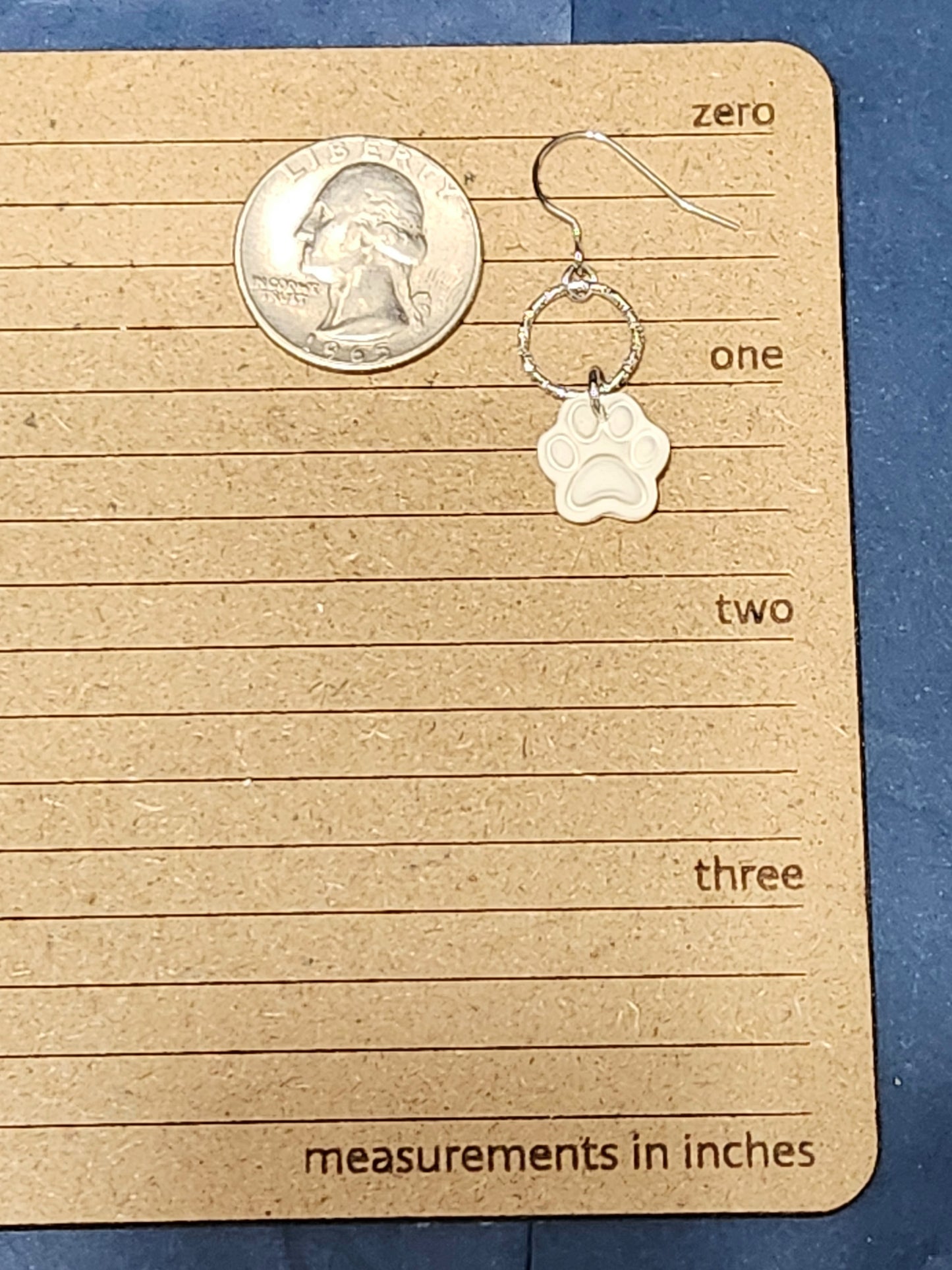 White Paw Print Dangles