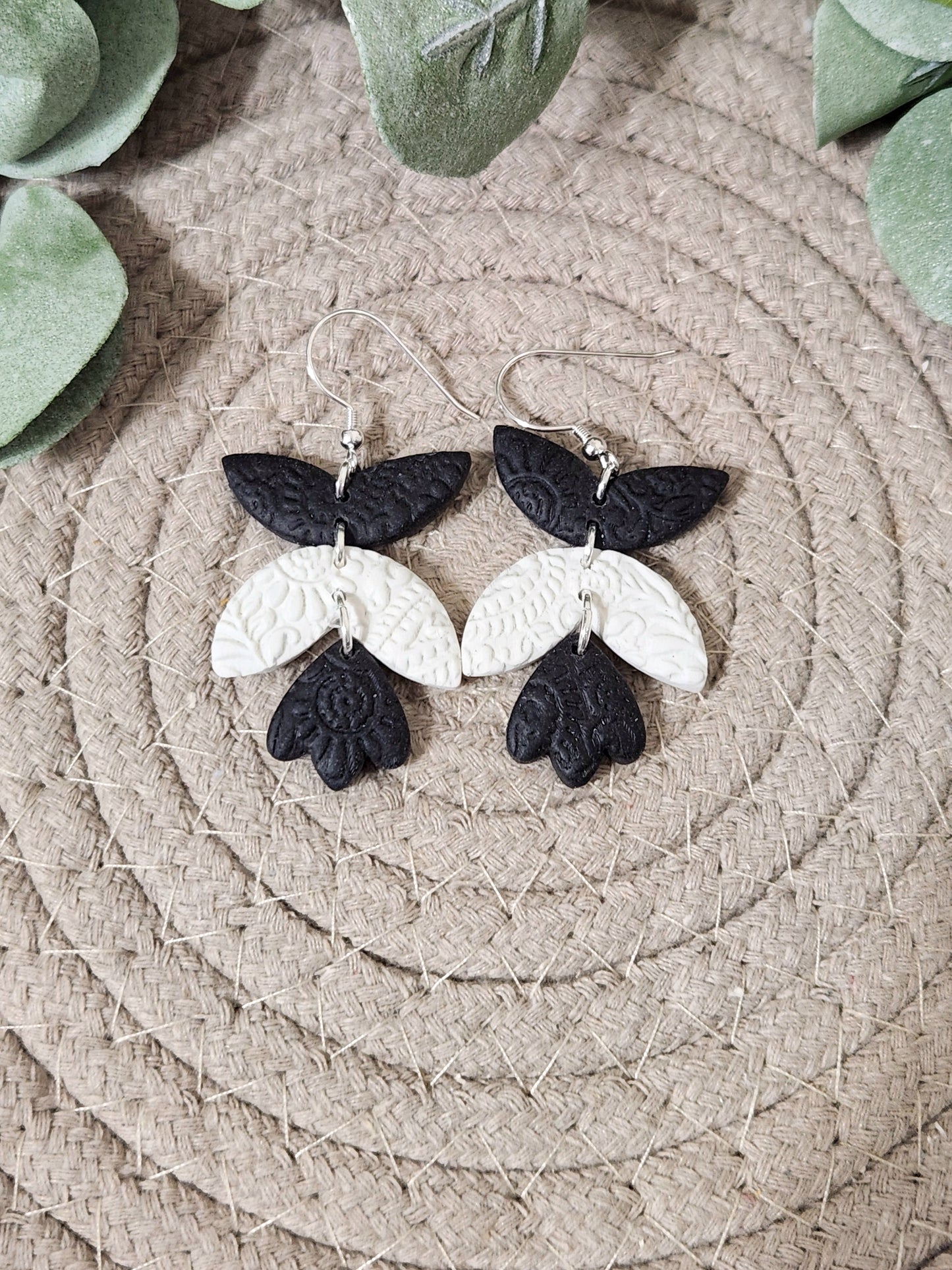 Floral Textured Petal Drop Dangles